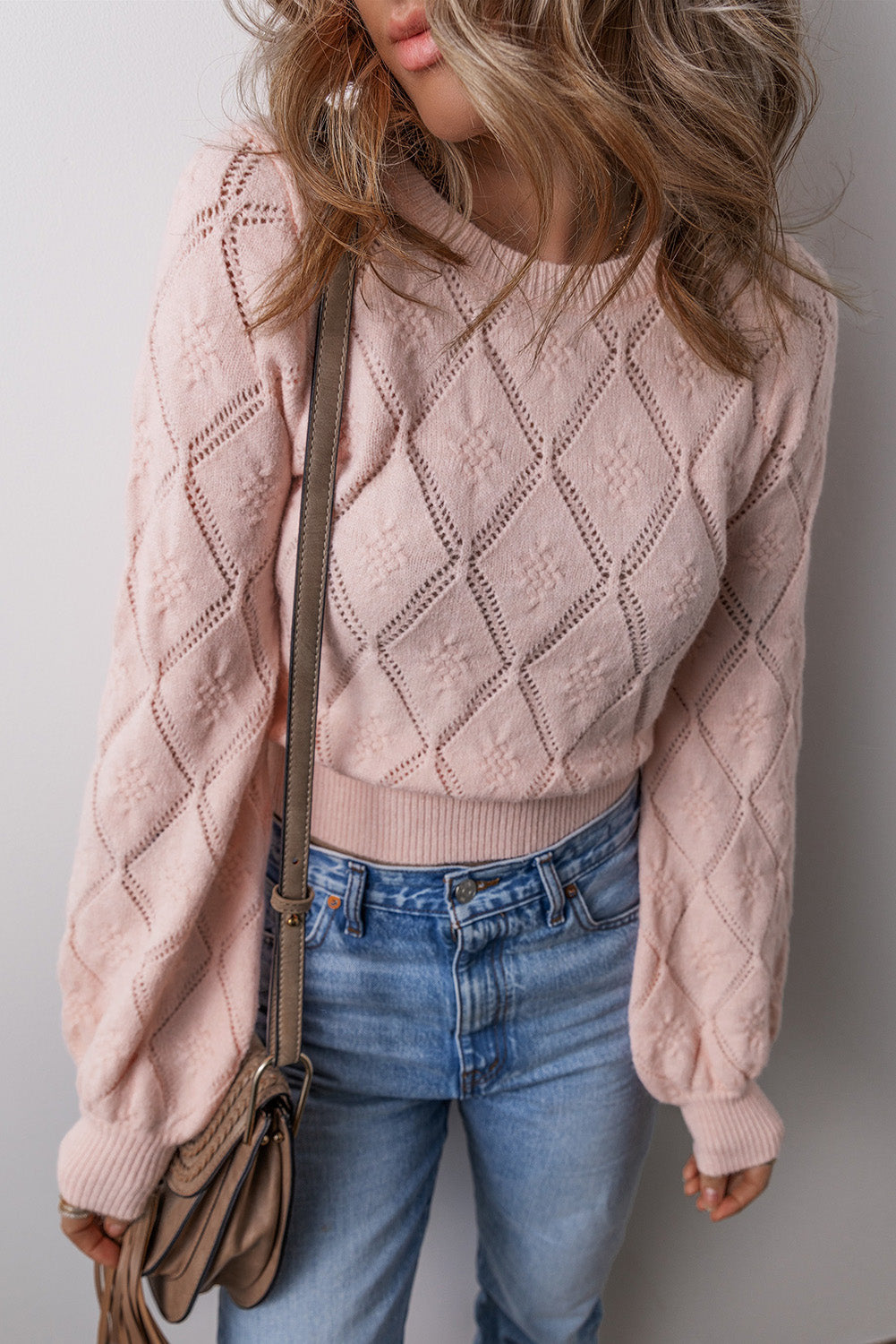 Light Pink Puff Sleeve Cropped Jersey