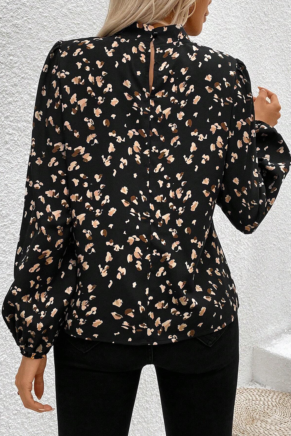 Black Leopard Print Blouse
