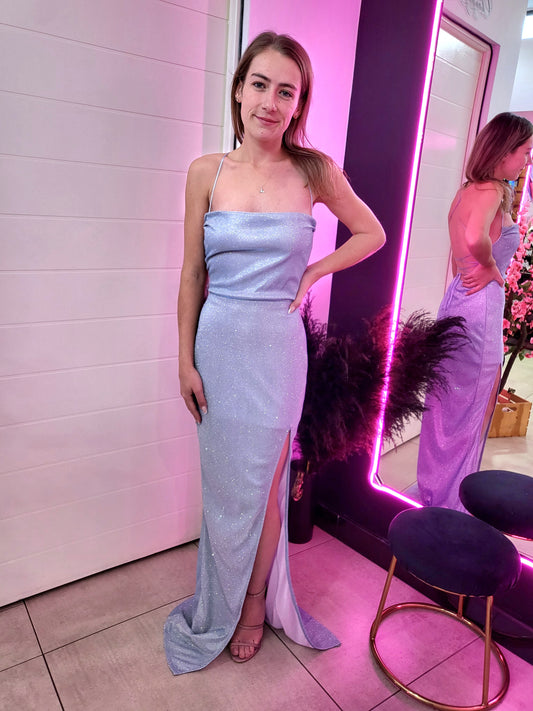 Light Blue Glitter Evening dress