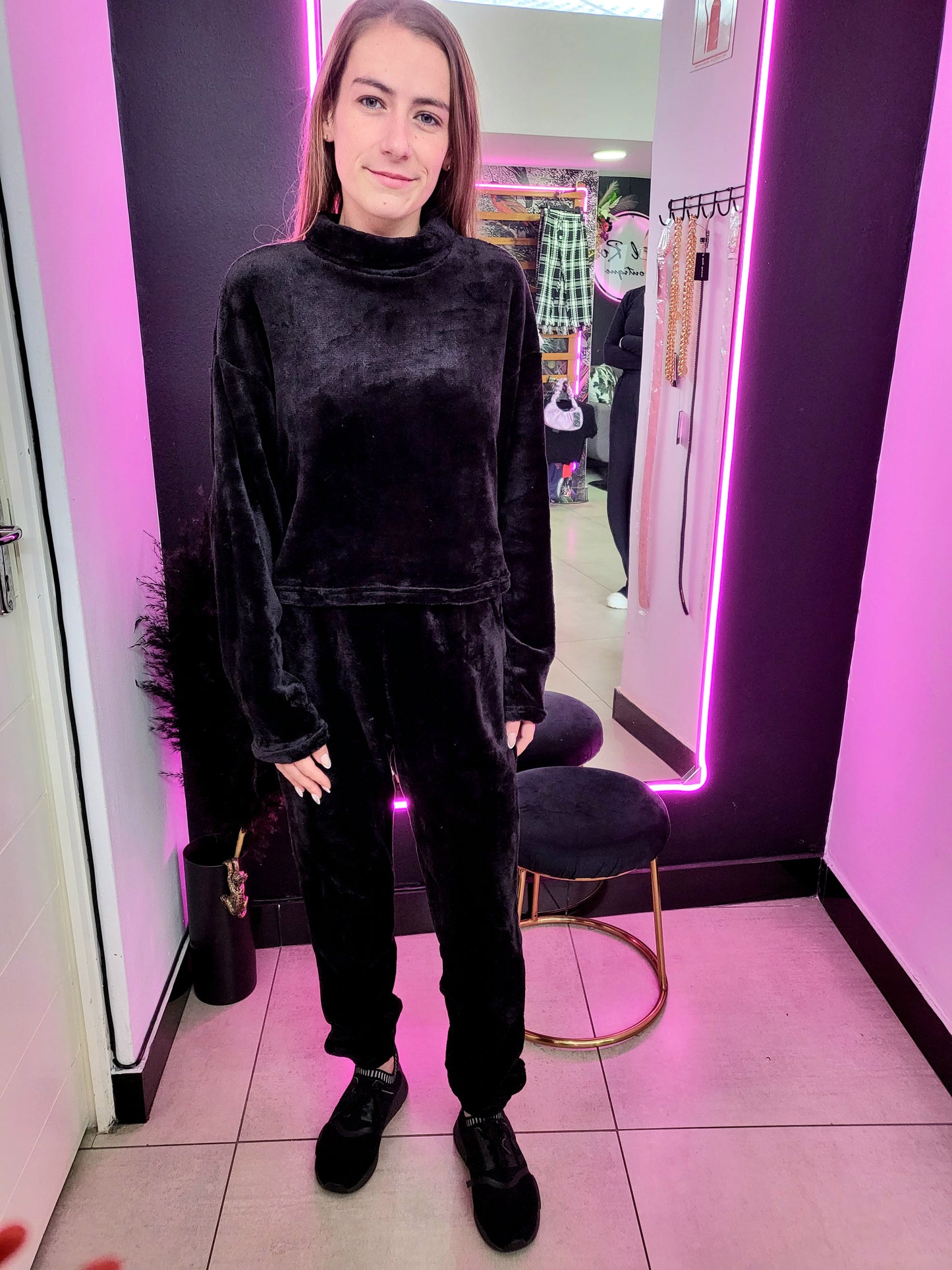 Black Velvet Lounge Set