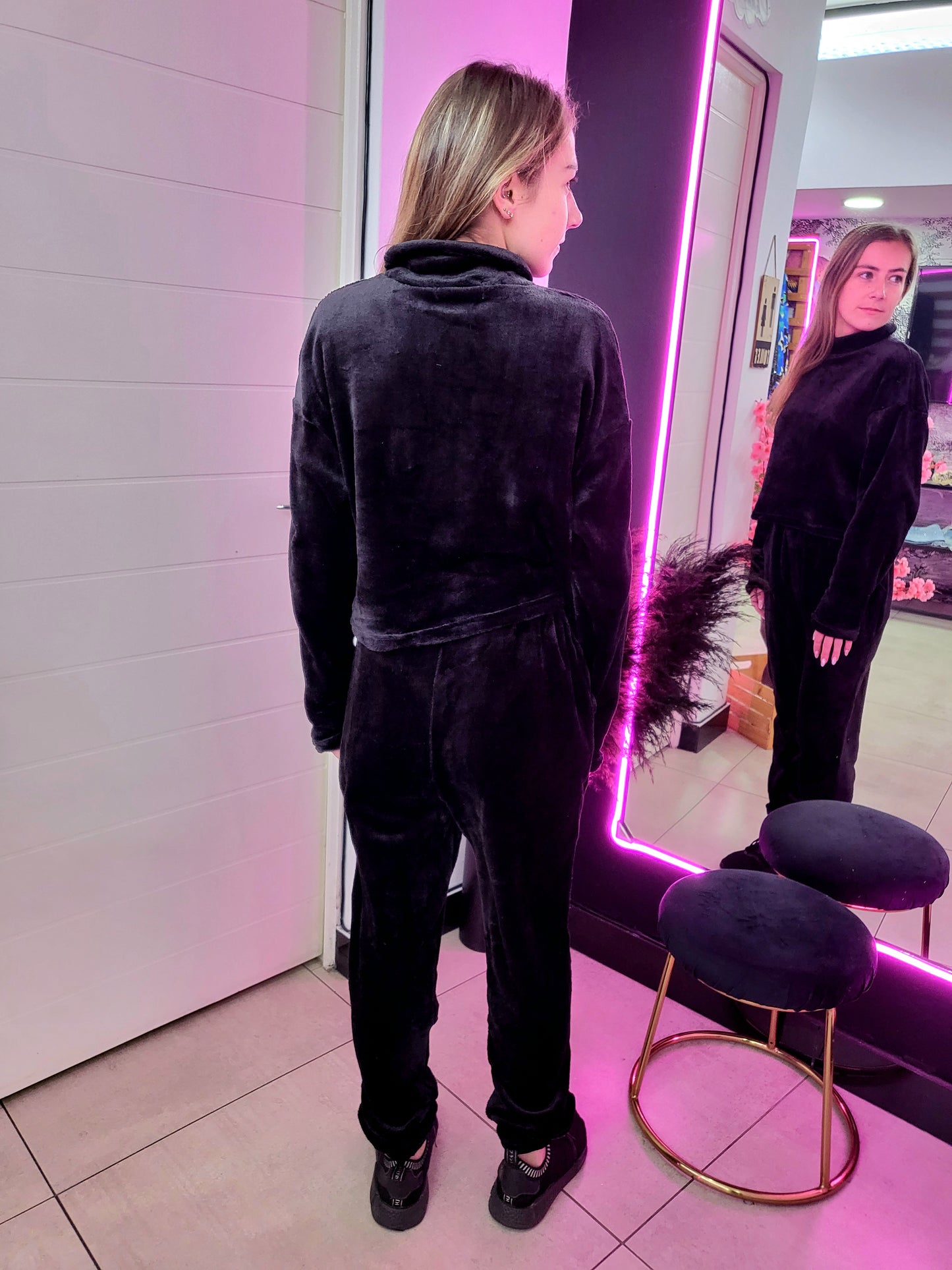 Black Velvet Lounge Set