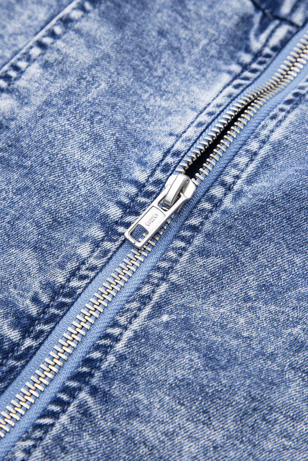 Blue Square Neck Short Denim Dress