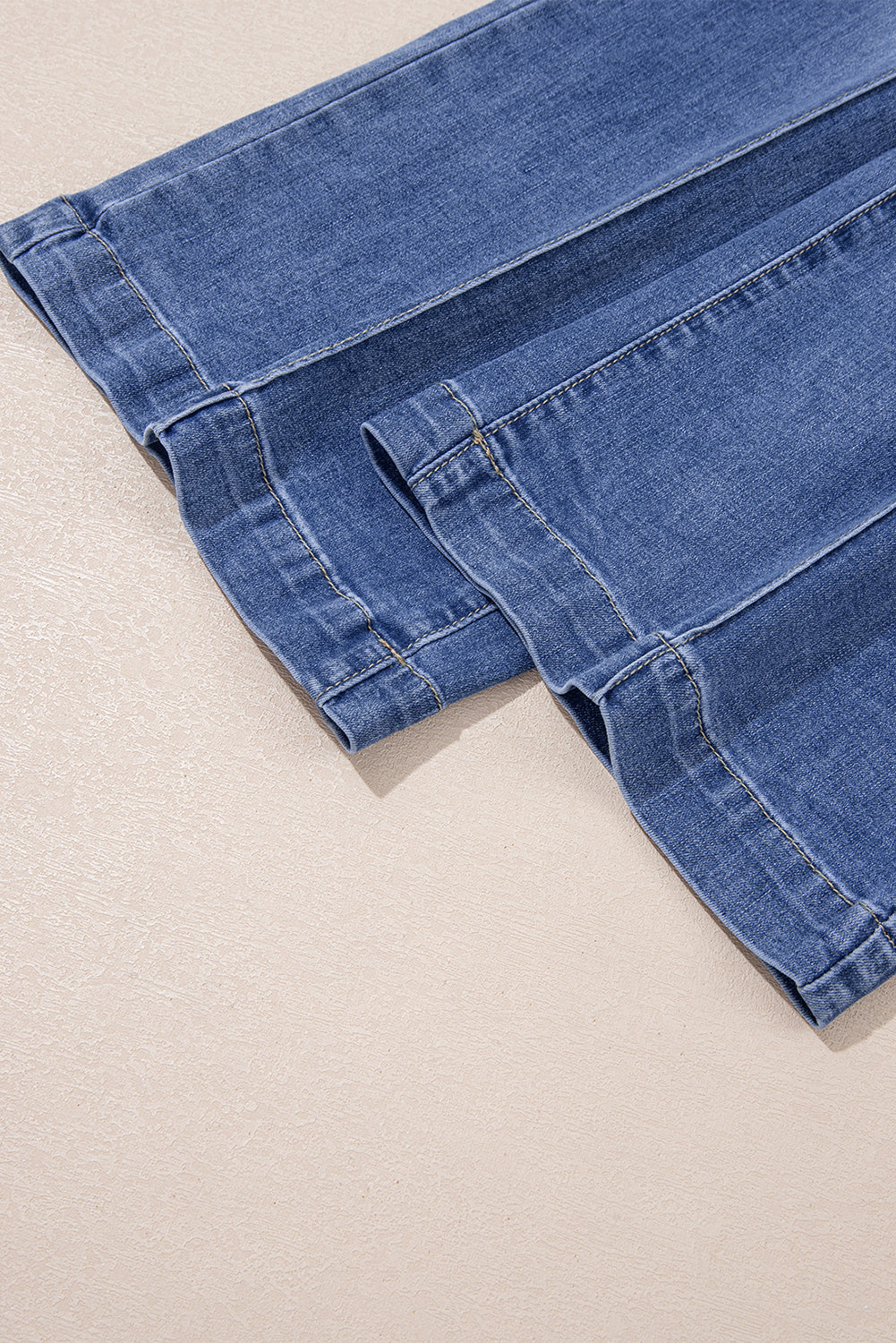 Blue Straight Cut High Rise Jeans
