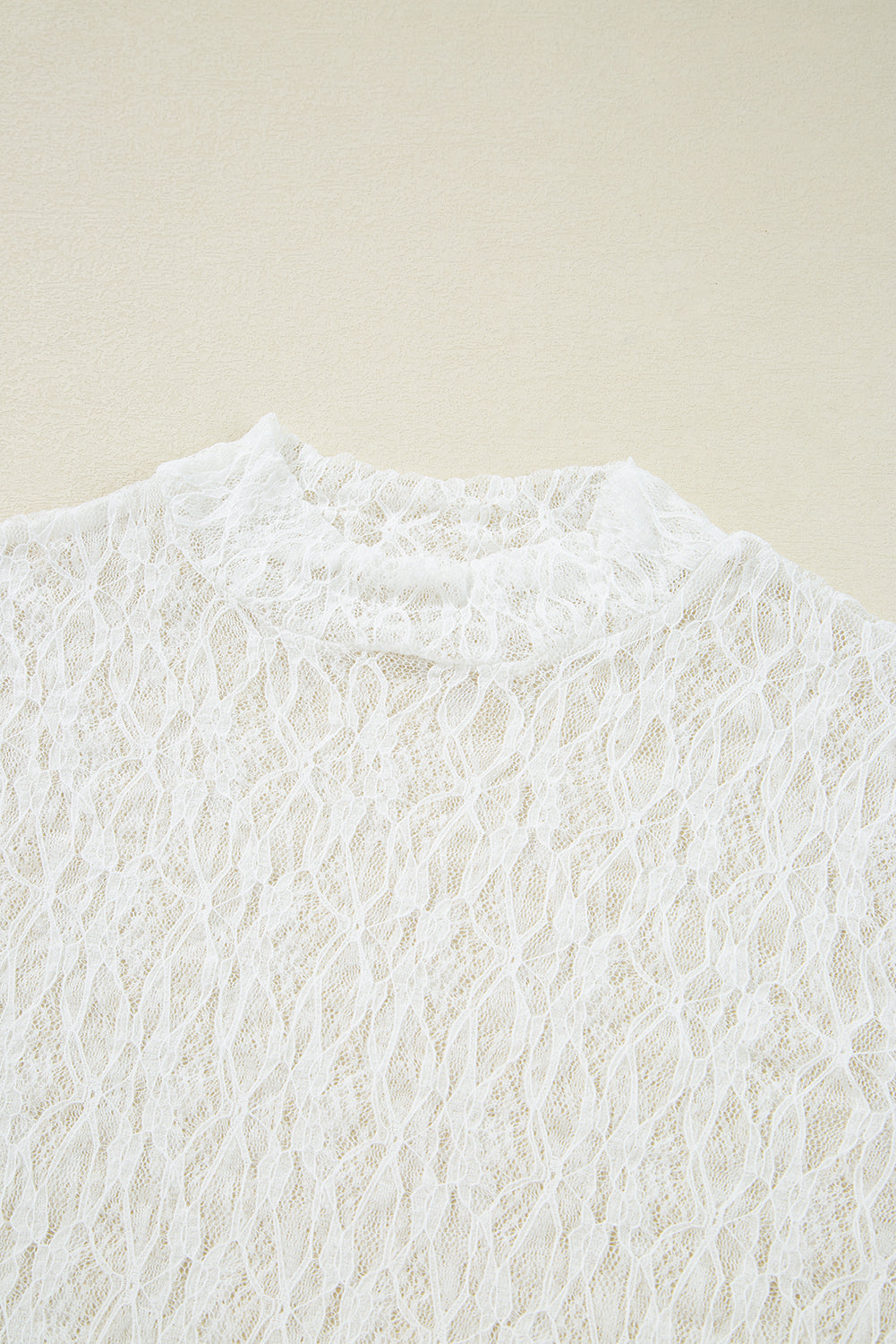 White Sheer Lace Bell Blouse