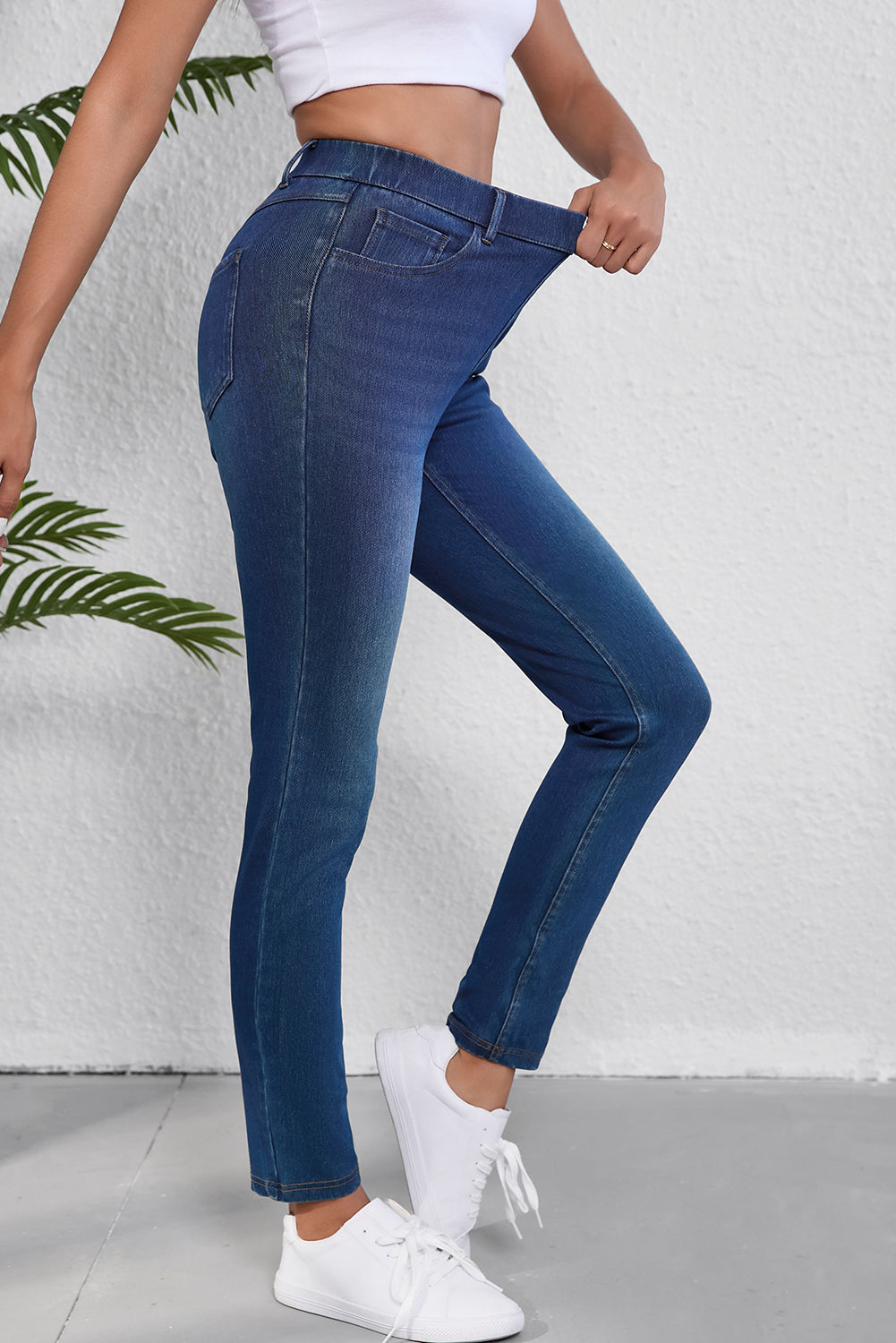 Blue Wash Knit Jeggings