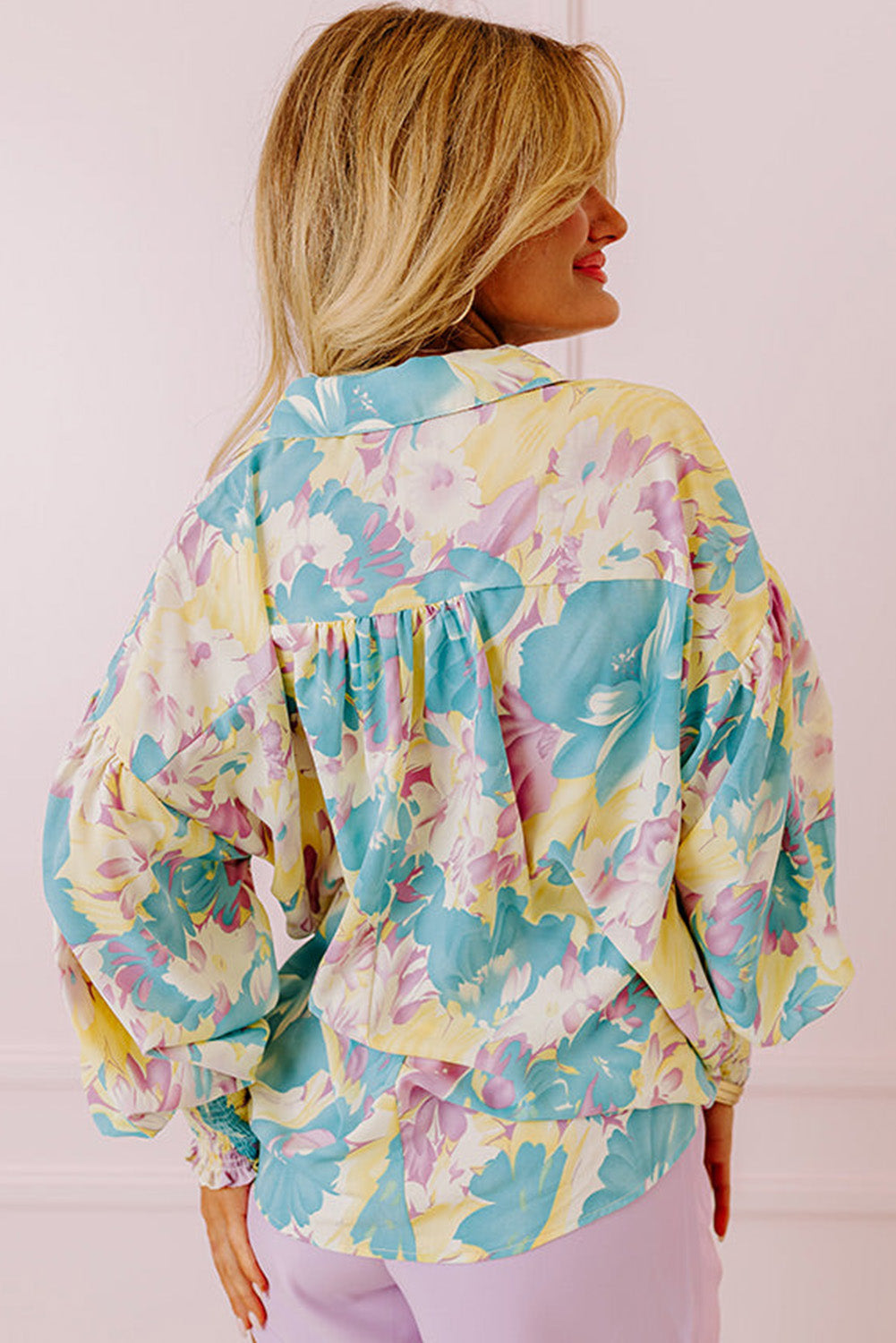 Yellow Floral Oversized Blouse