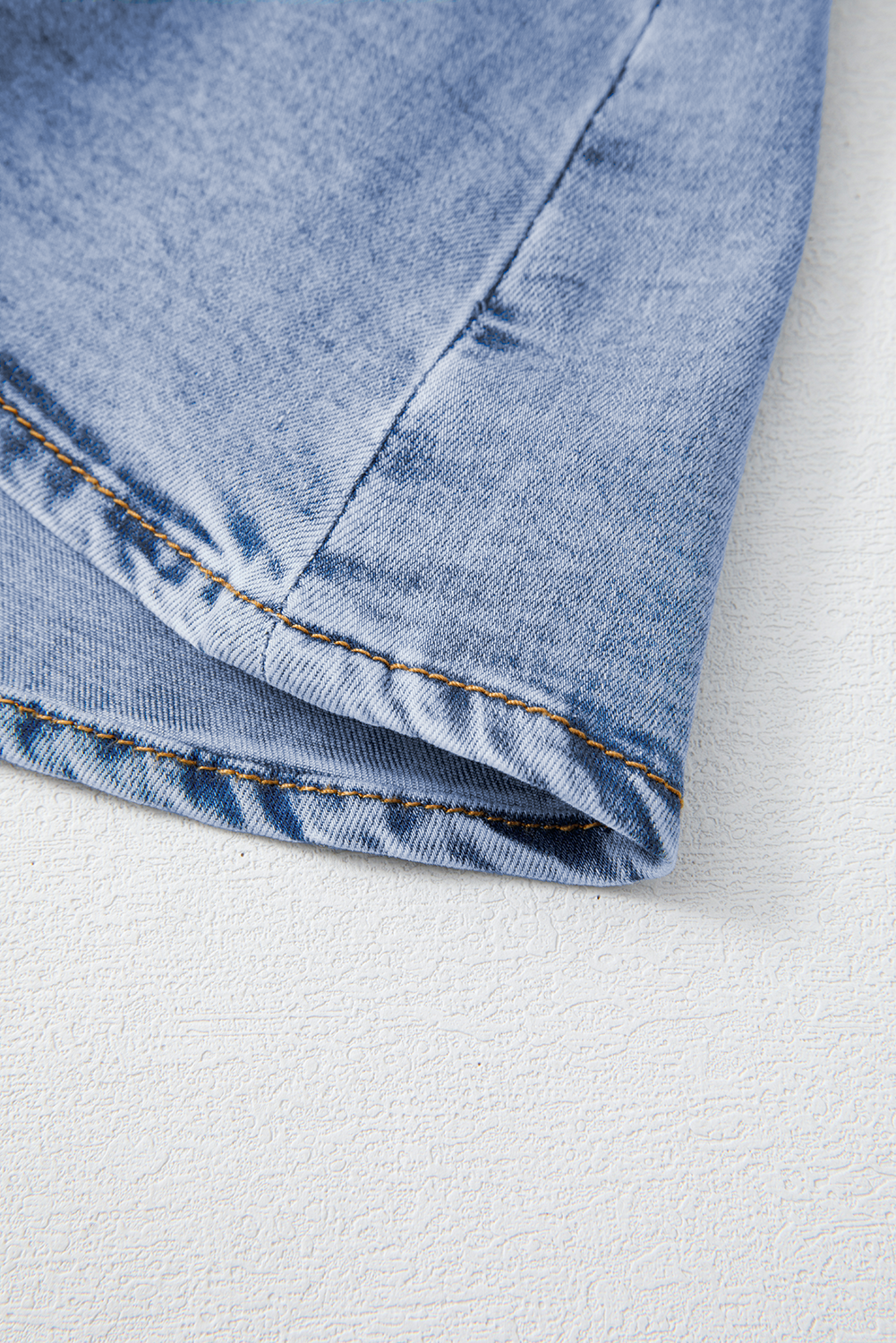 Beau Blue Ruffle Denim Mini Skirt