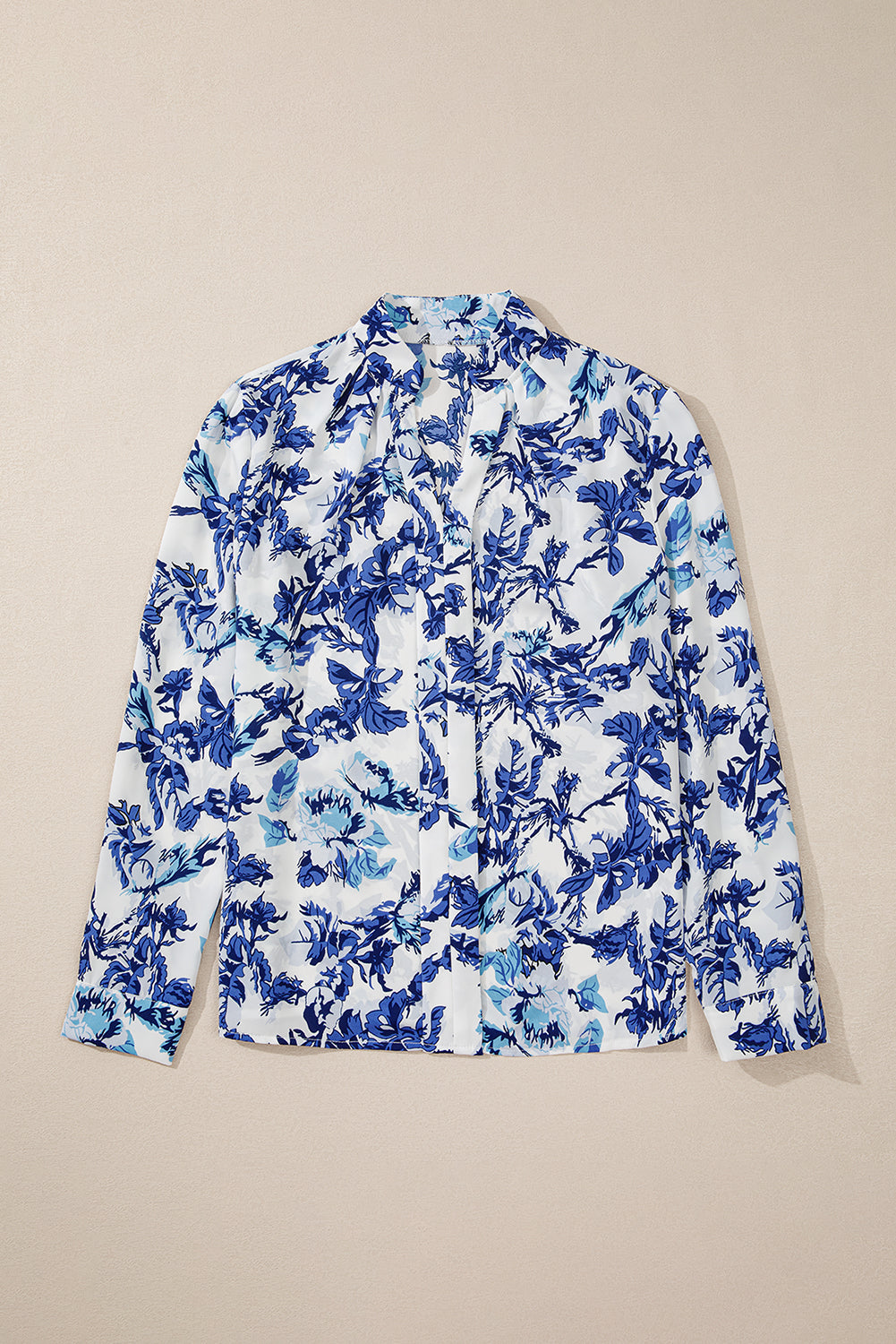 Sky Blue Floral Print Blouse