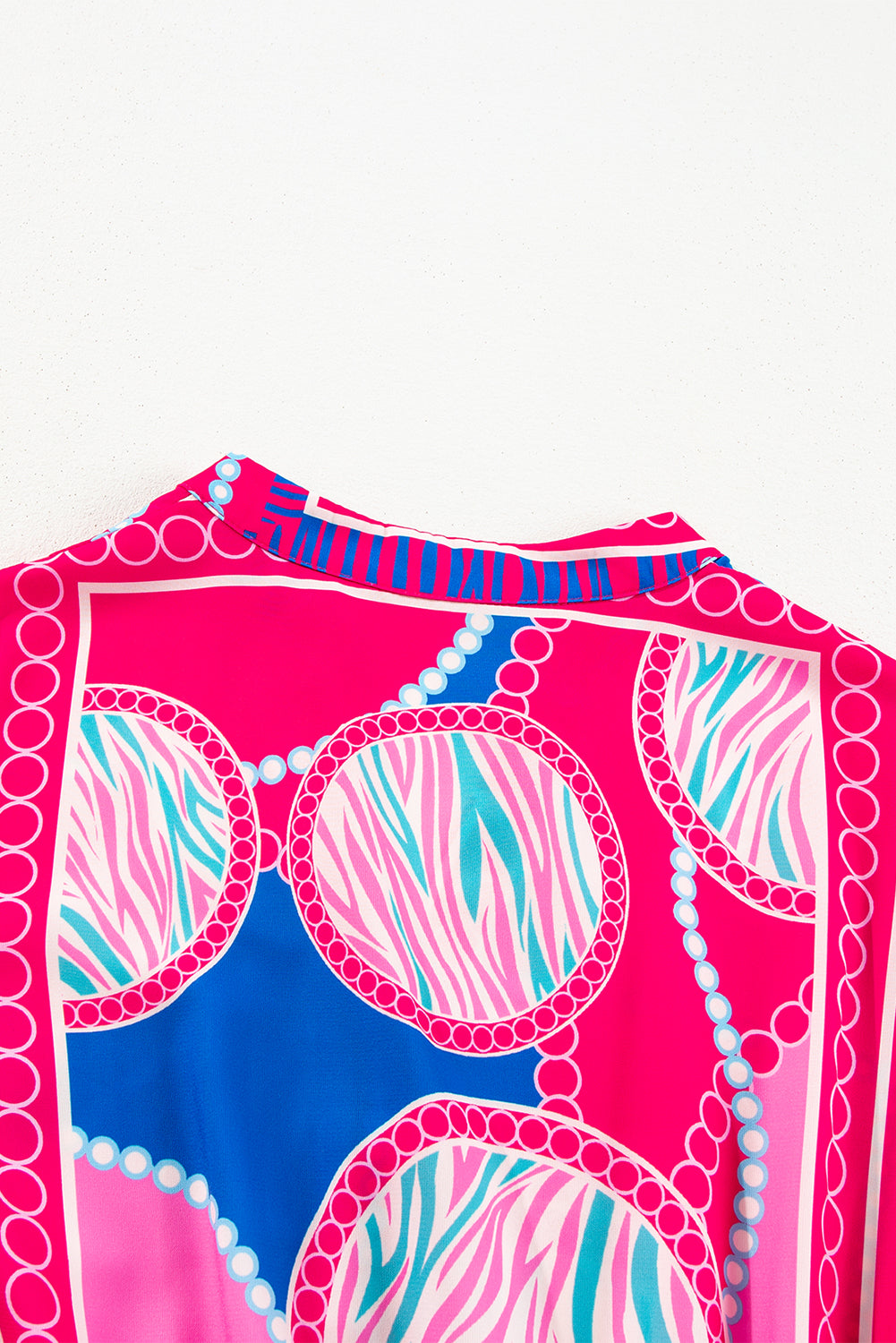 Rose Boho Abstract Ruffled Mini Dress