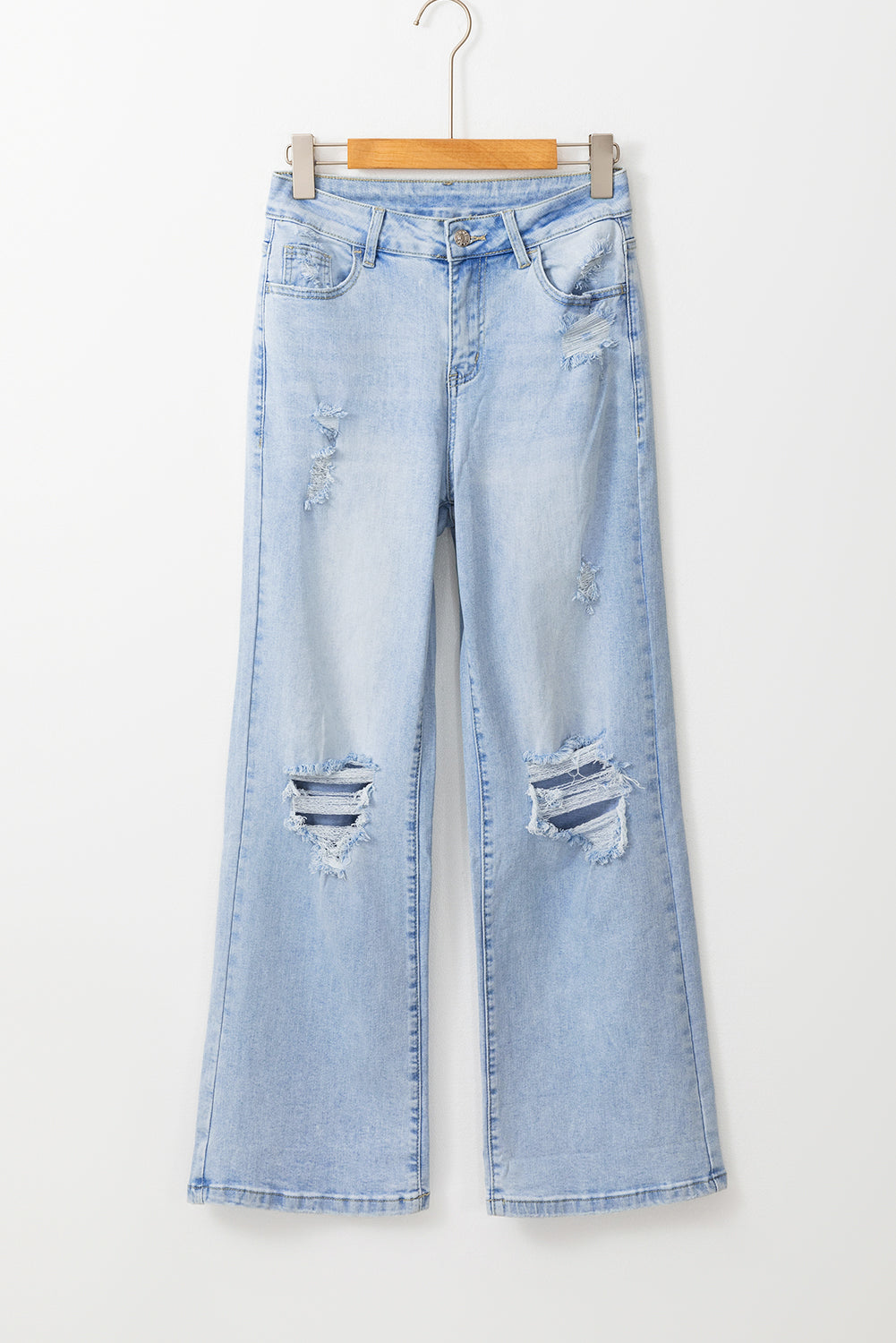Beau Blue Distressed Flare Jeans