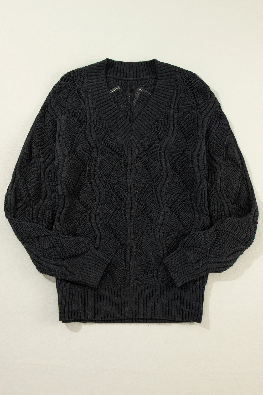 Black Drop Shoulder Knit Jersey