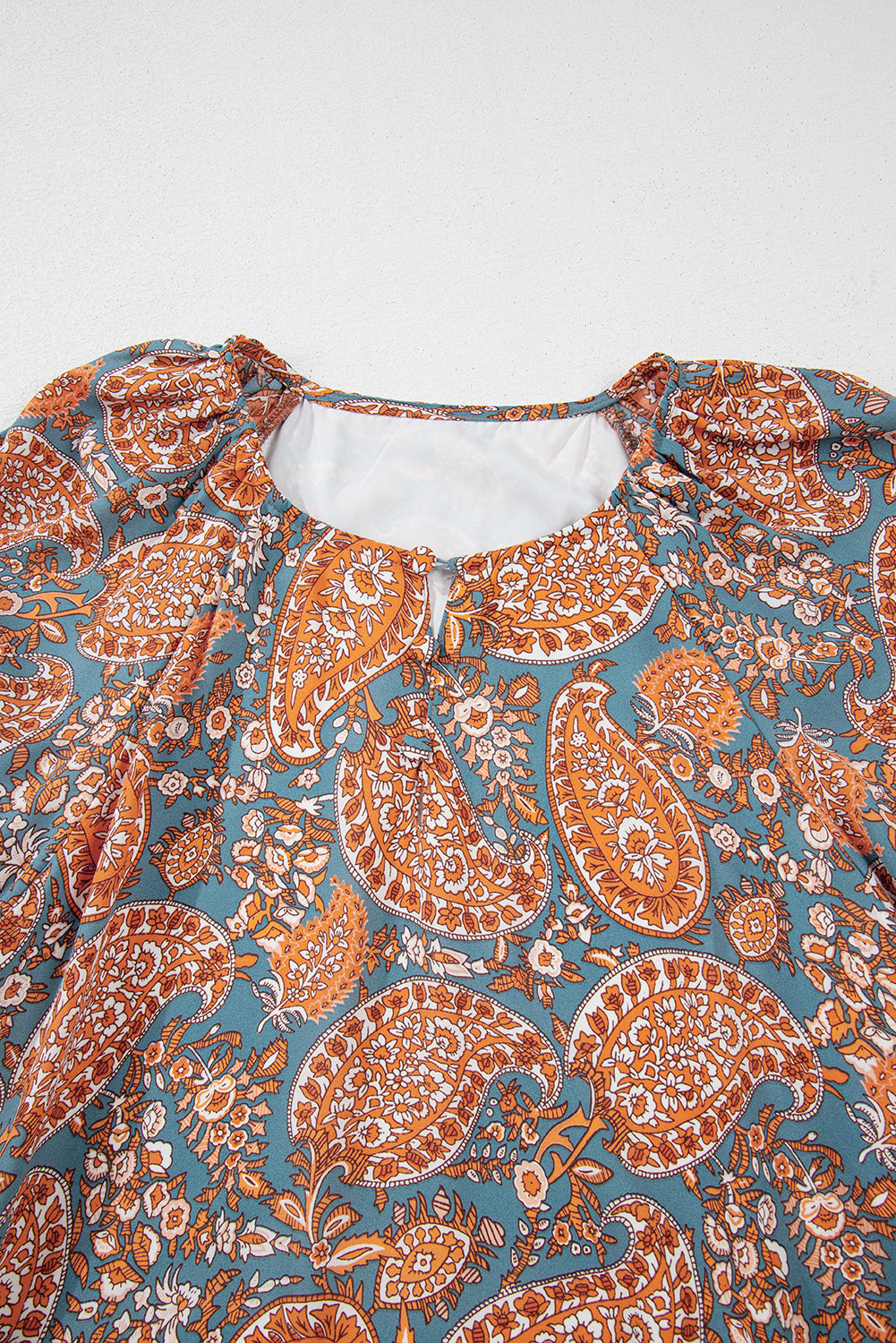 Orange Paisley Drawstring Mini Dress