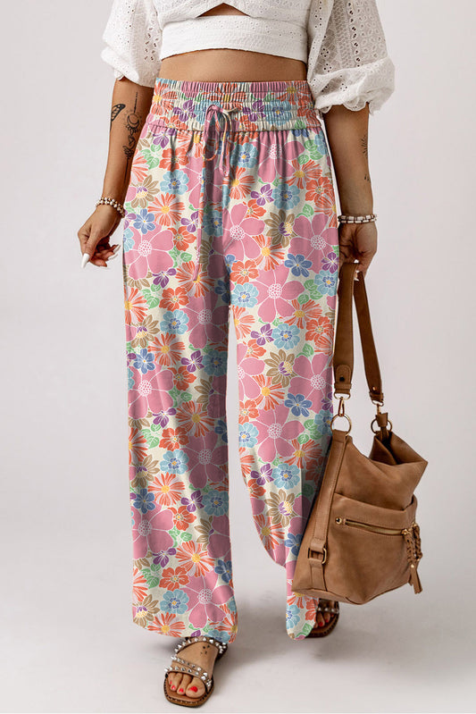 Pink Floral Loose Pants
