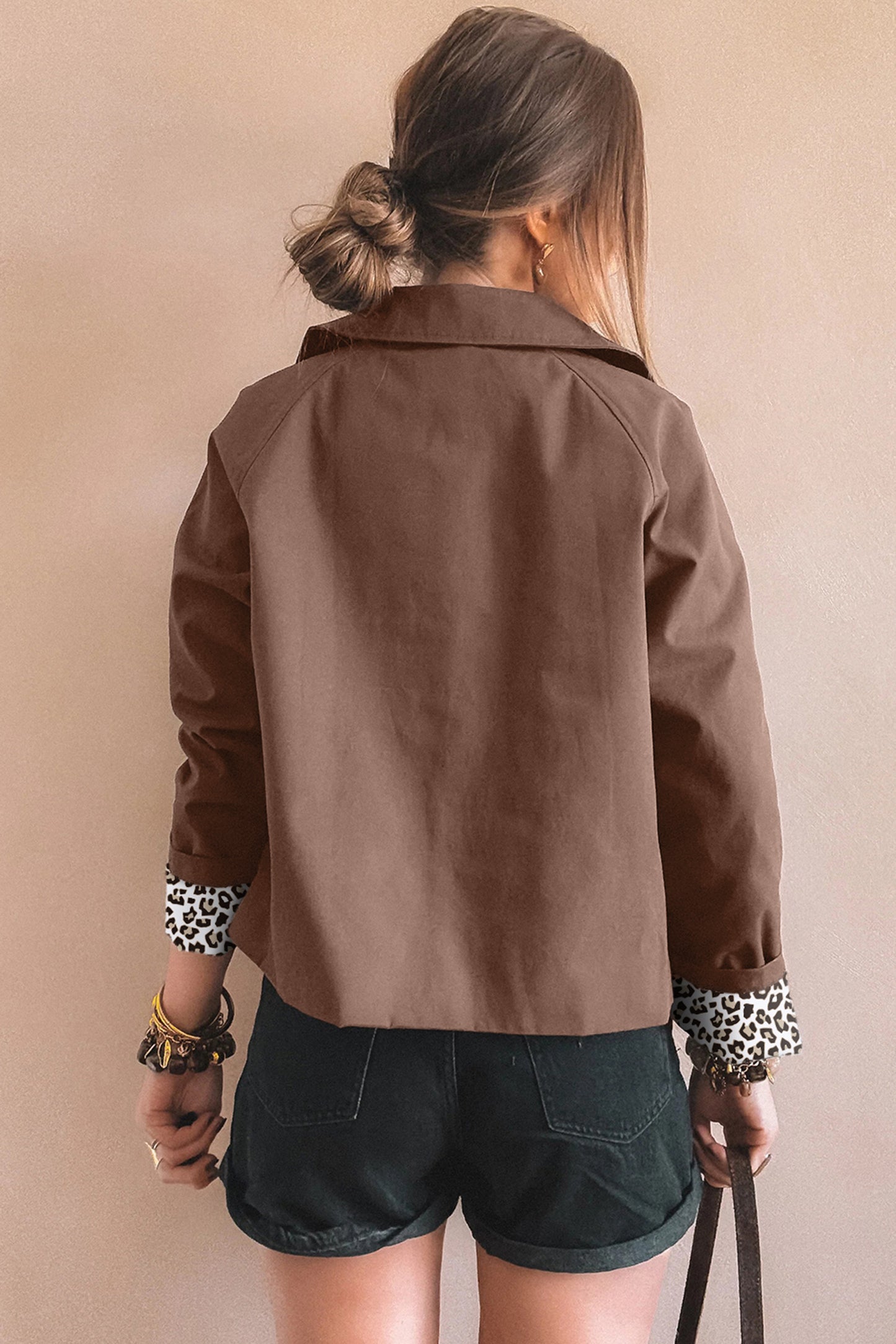 Dark Brown Collar Jacket
