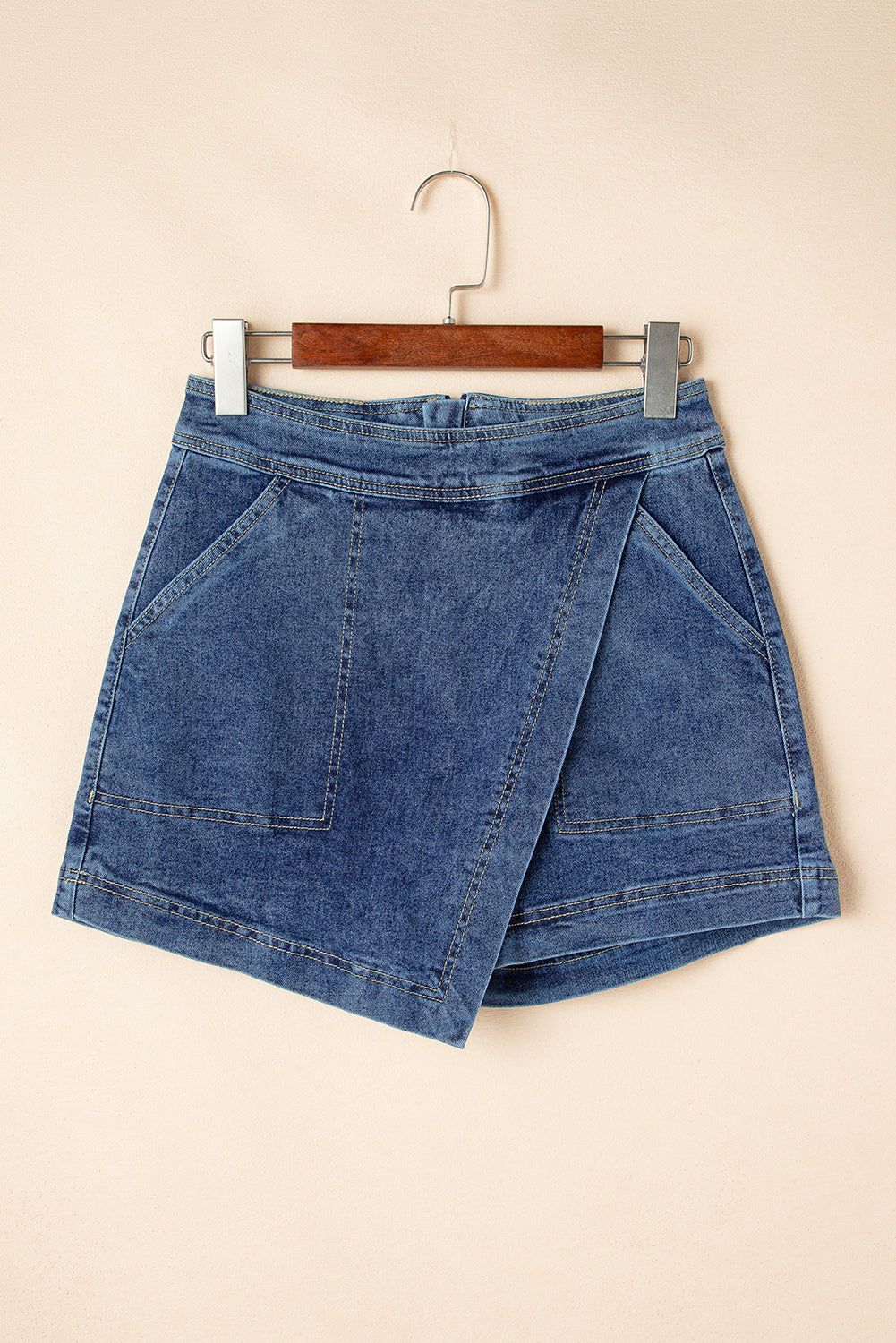 Ashleigh Blue Faux Wrap Mini Denim Skort