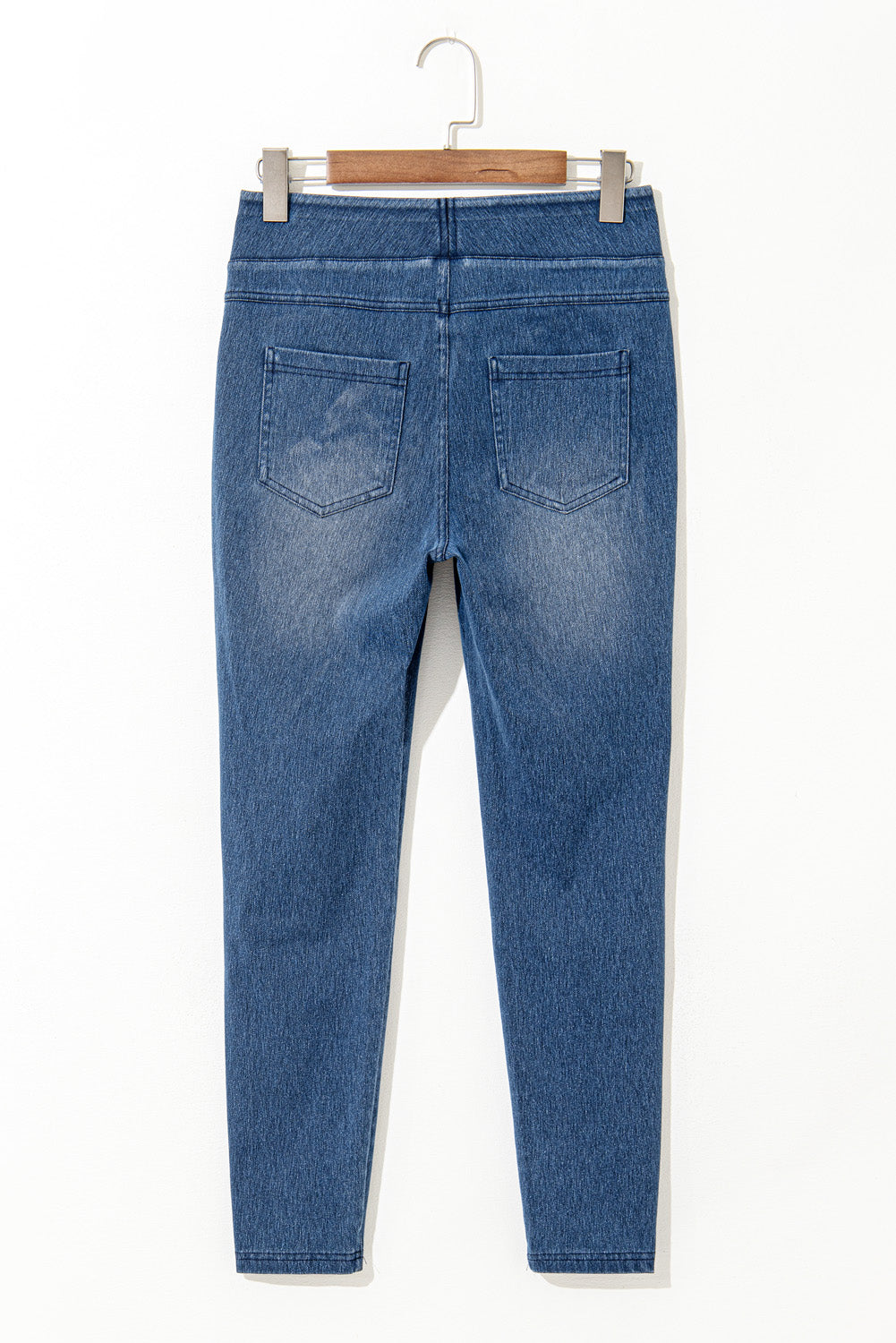 Blue Skinny Mid Waist Jeggings