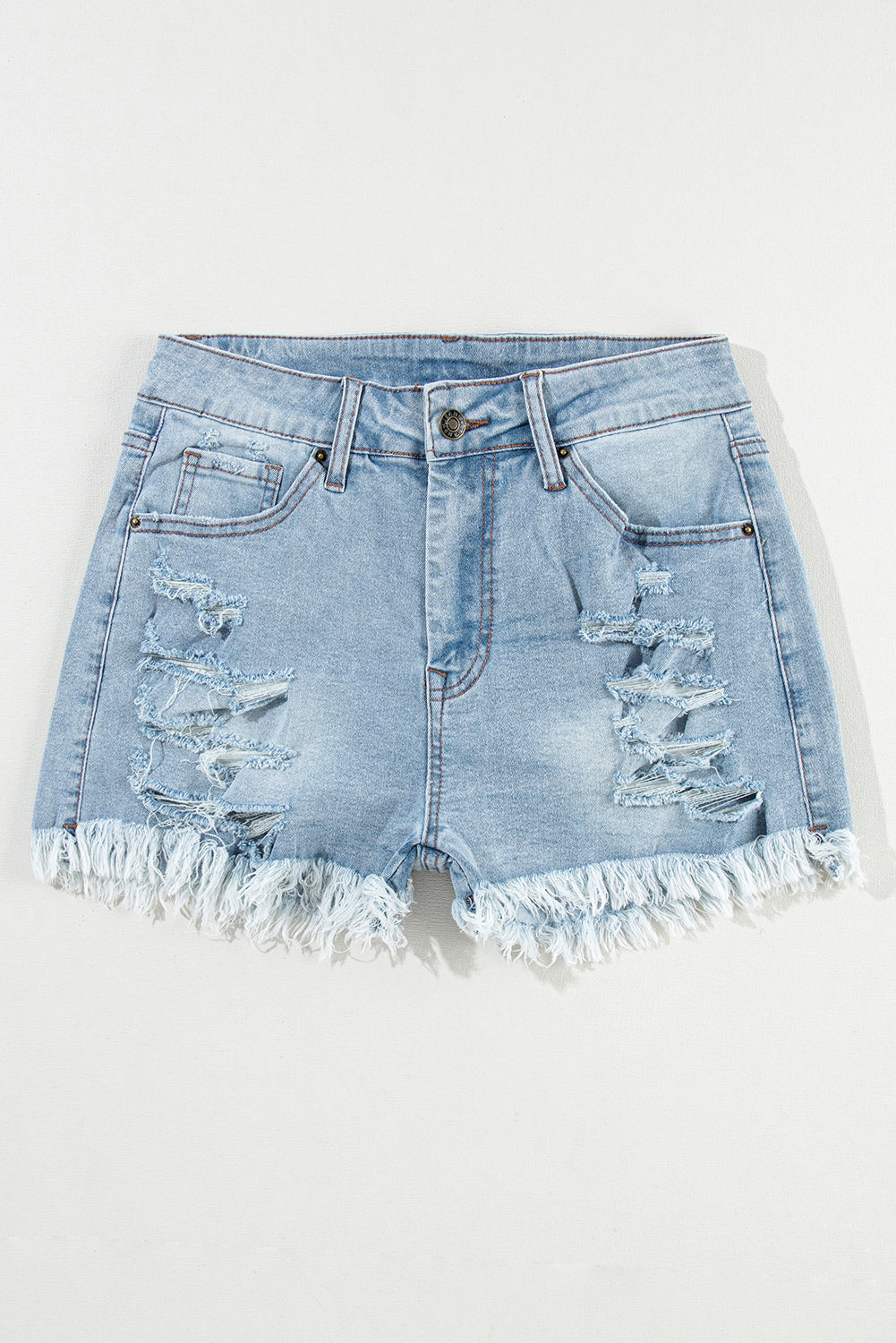Light Blue High Waist Denim Shorts