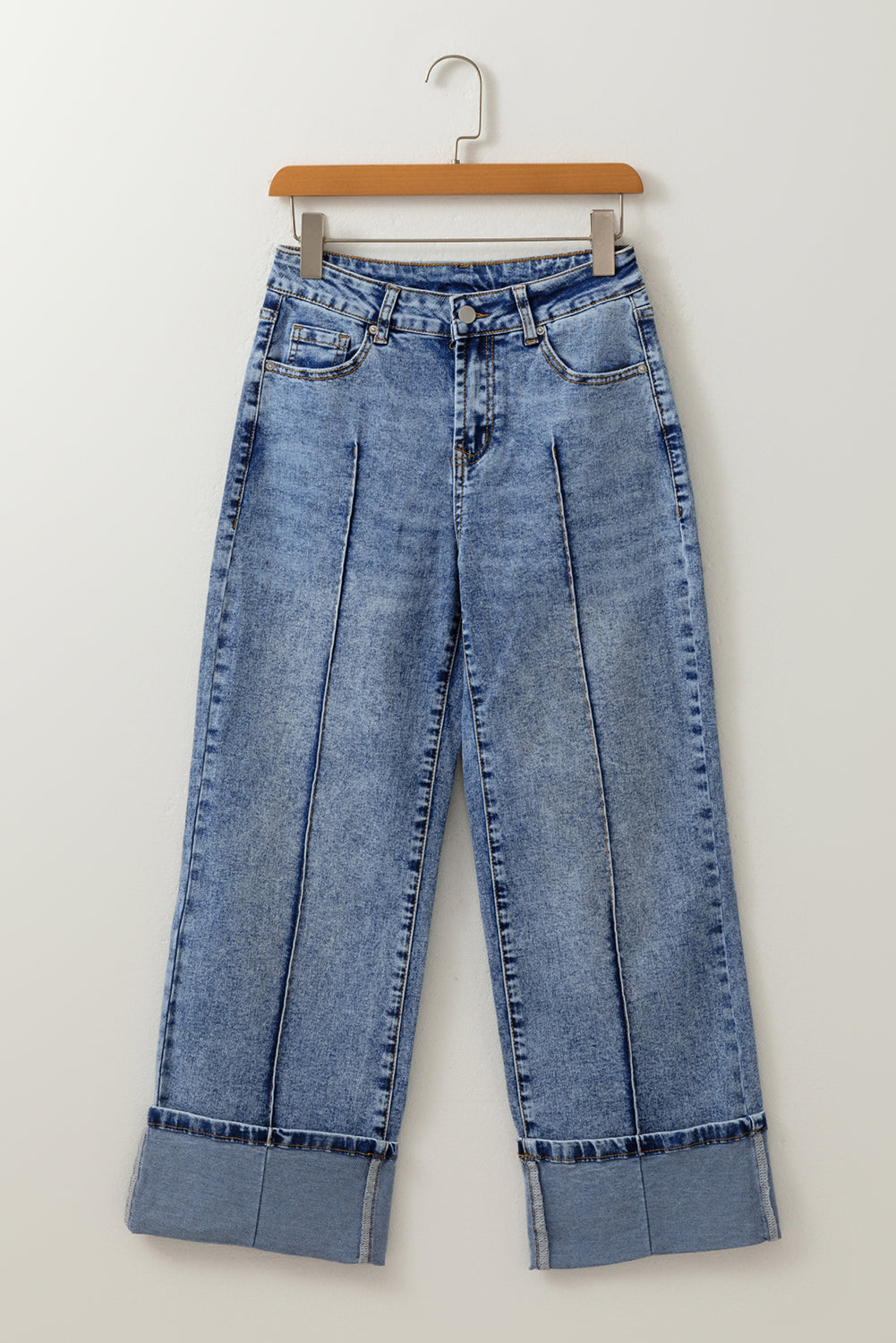 Blue Center Seam High Waist Jeans