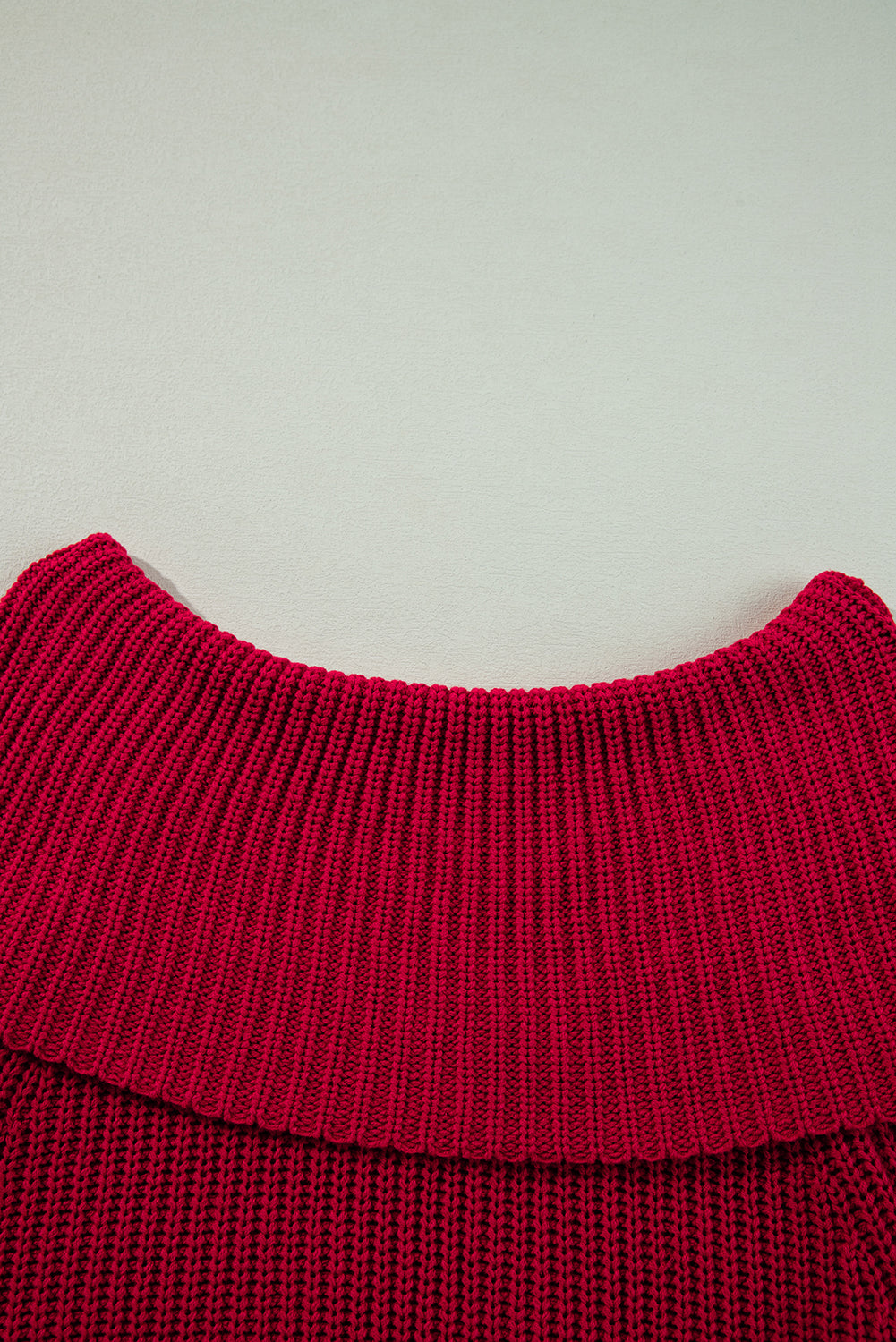 Red Off-the-shoulder Knit Jersey