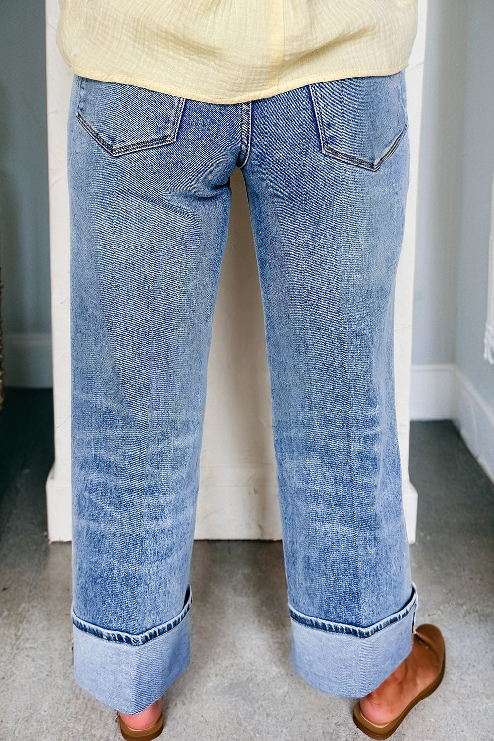 Blue Center Seam High Waist Jeans