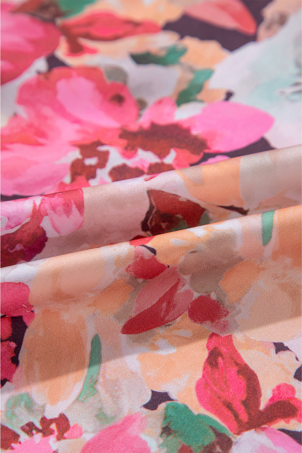 Red Floral Print Ruffled Loose Fit Shirt