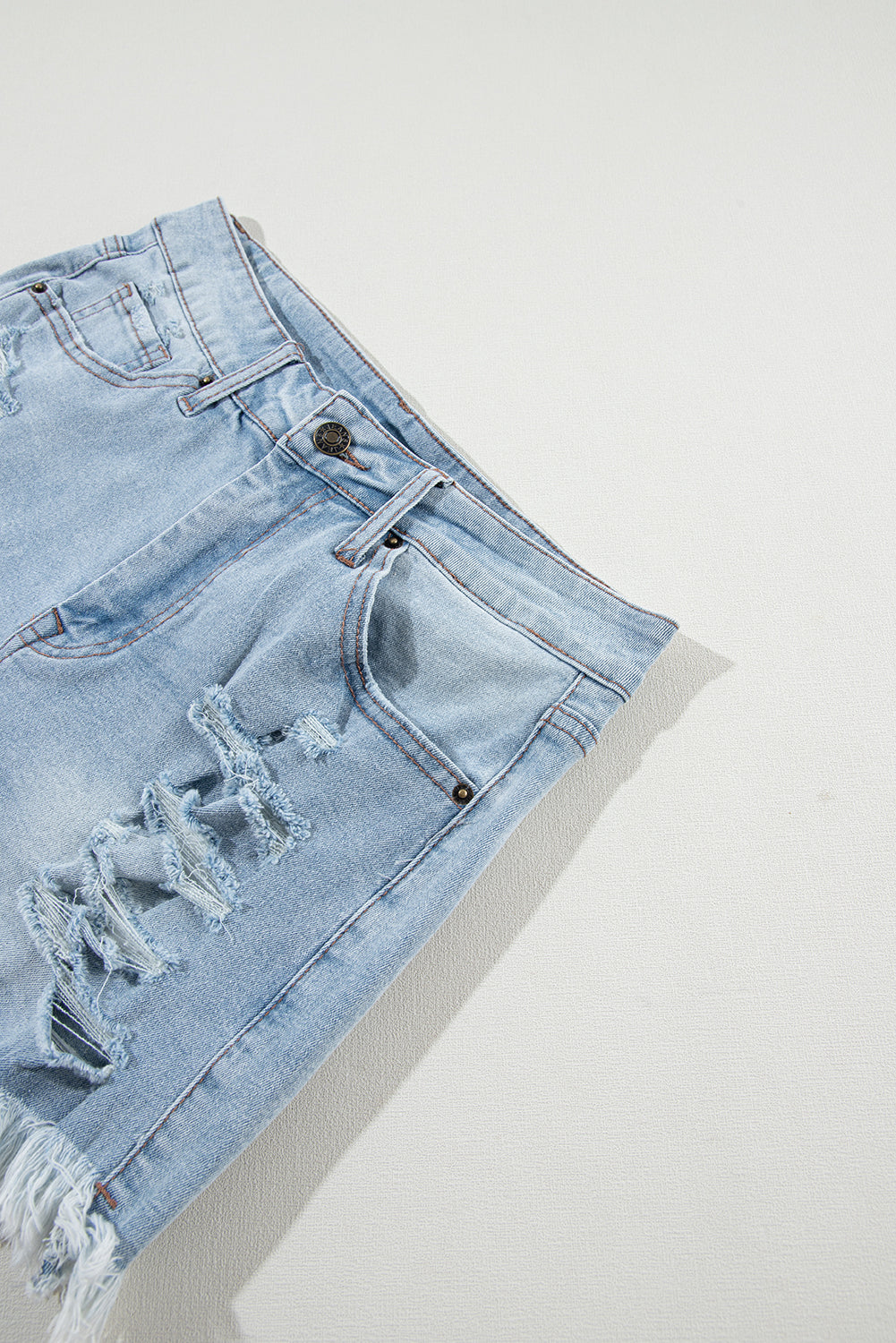 Light Blue High Waist Denim Shorts