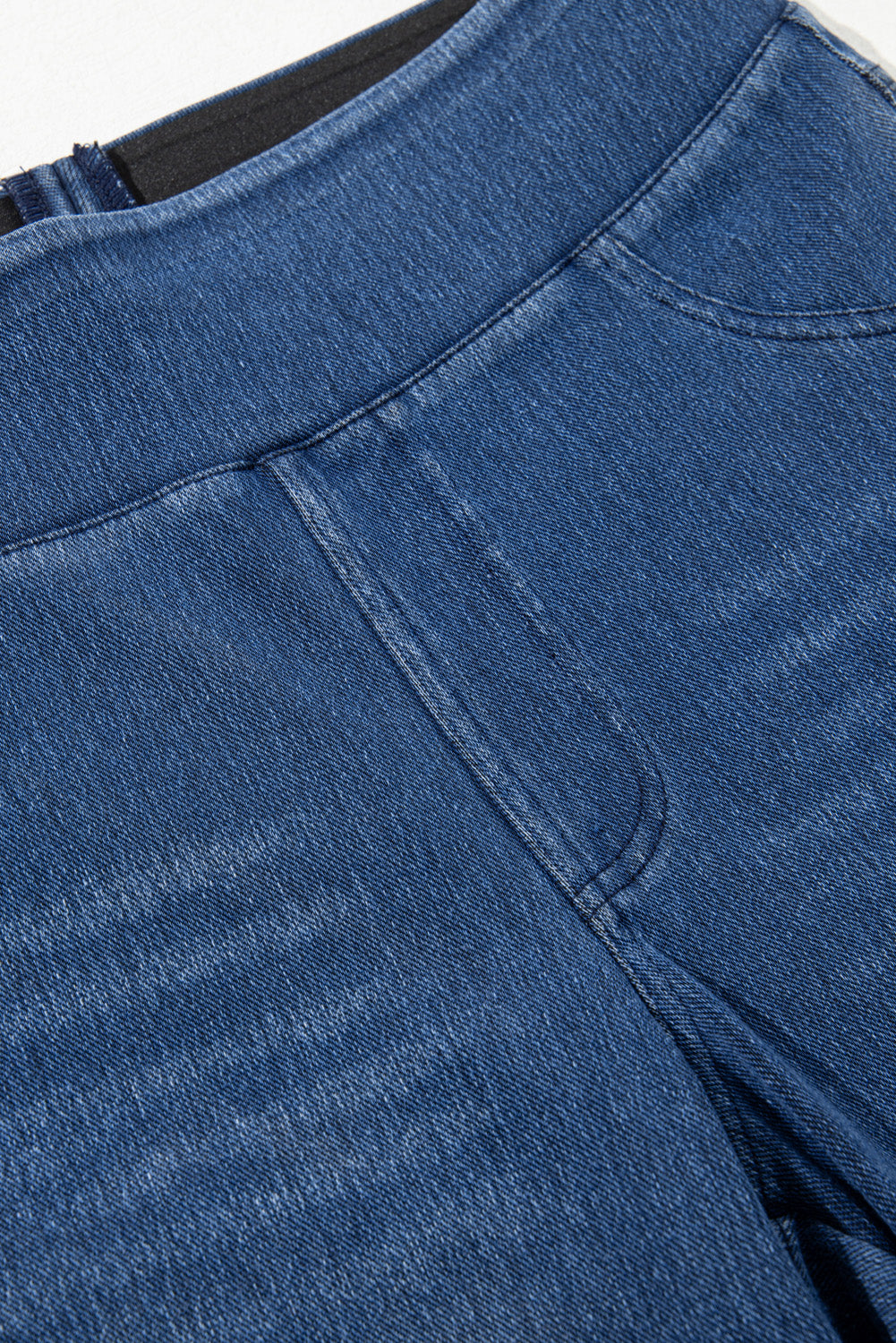 Blue Skinny Mid Waist Jeggings