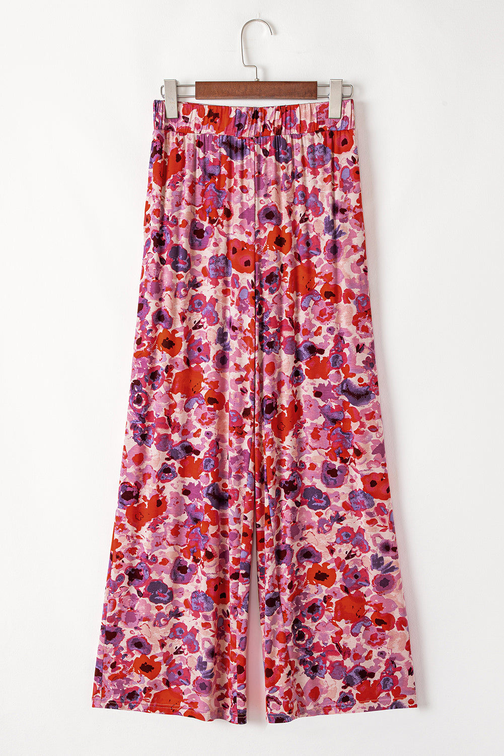 Purple Floral High Waist Pants
