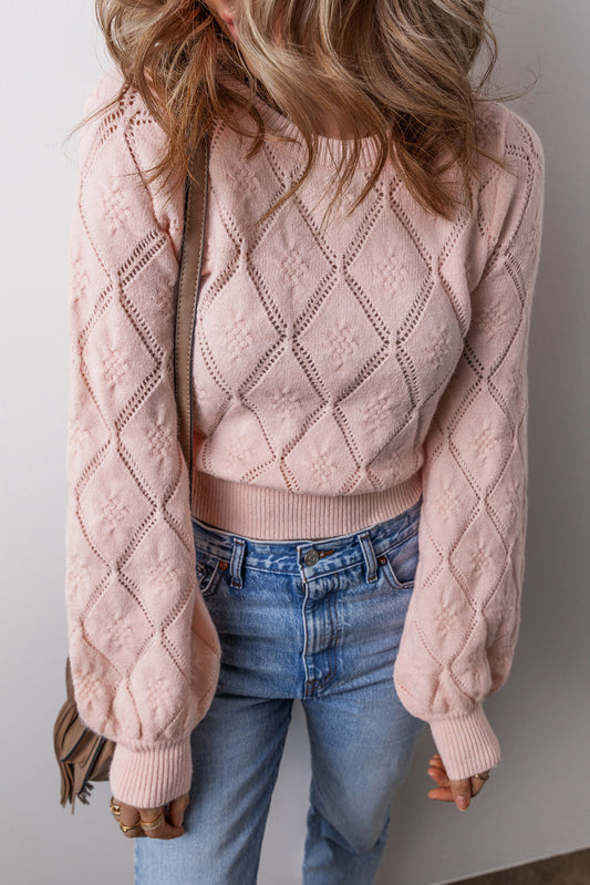 Light Pink Puff Sleeve Cropped Jersey