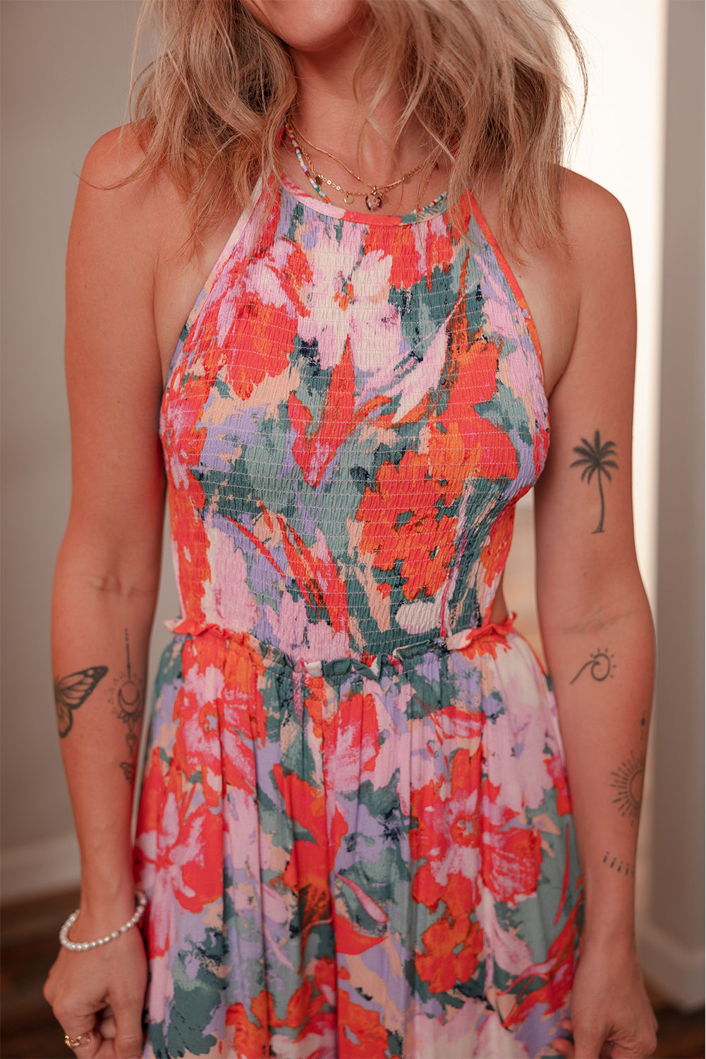 Multicolour Floral Halter Jumpsuit