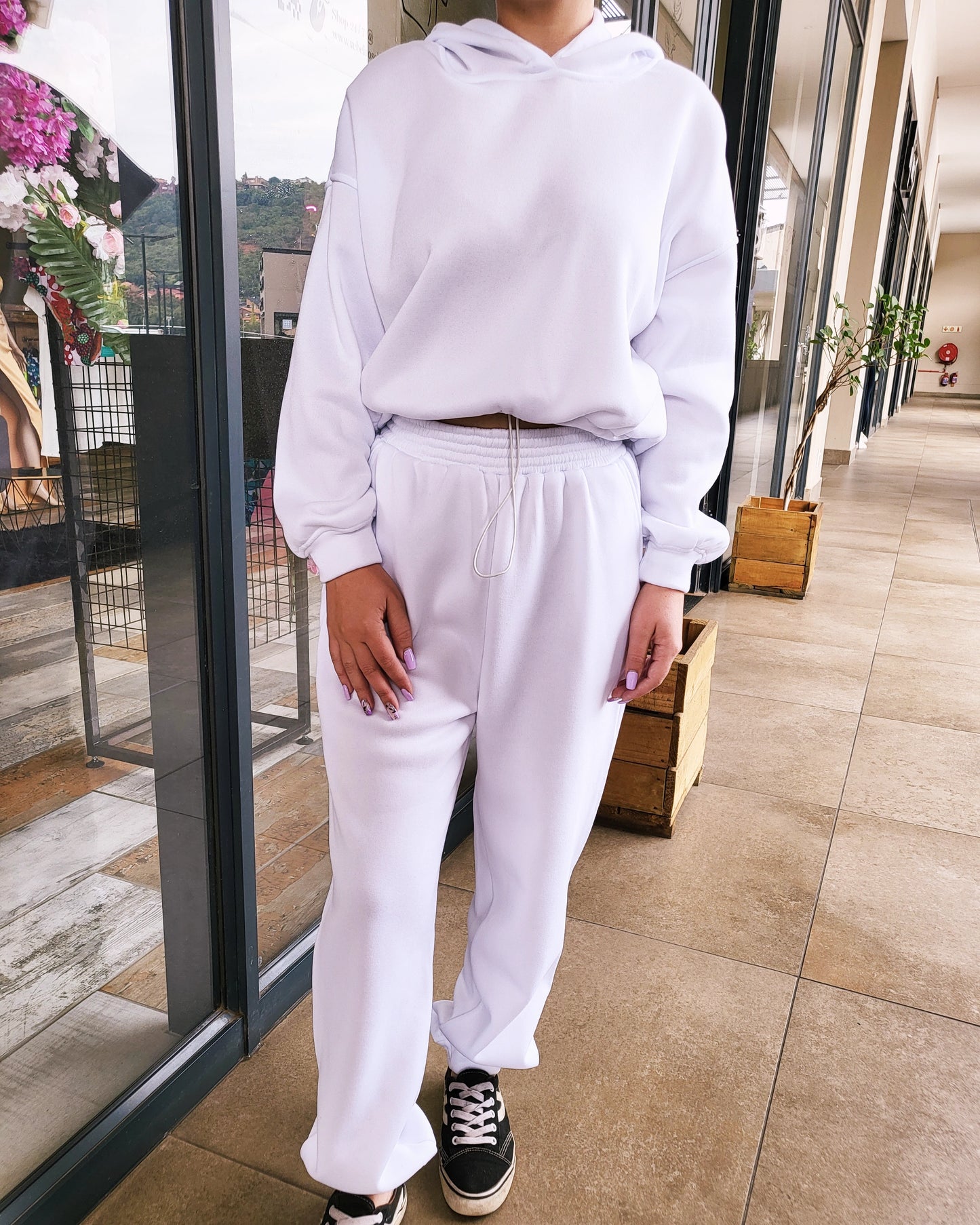 White tracksuit set
