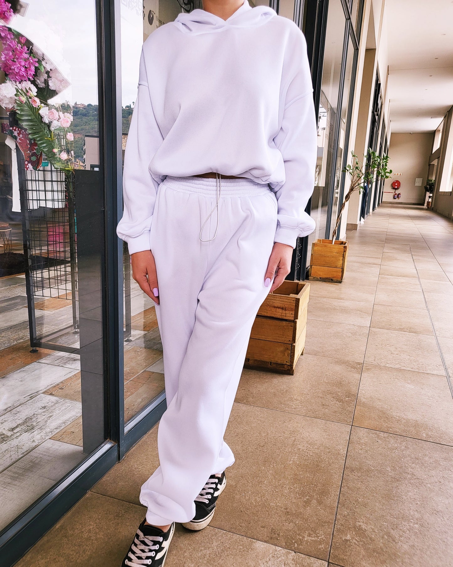White tracksuit set