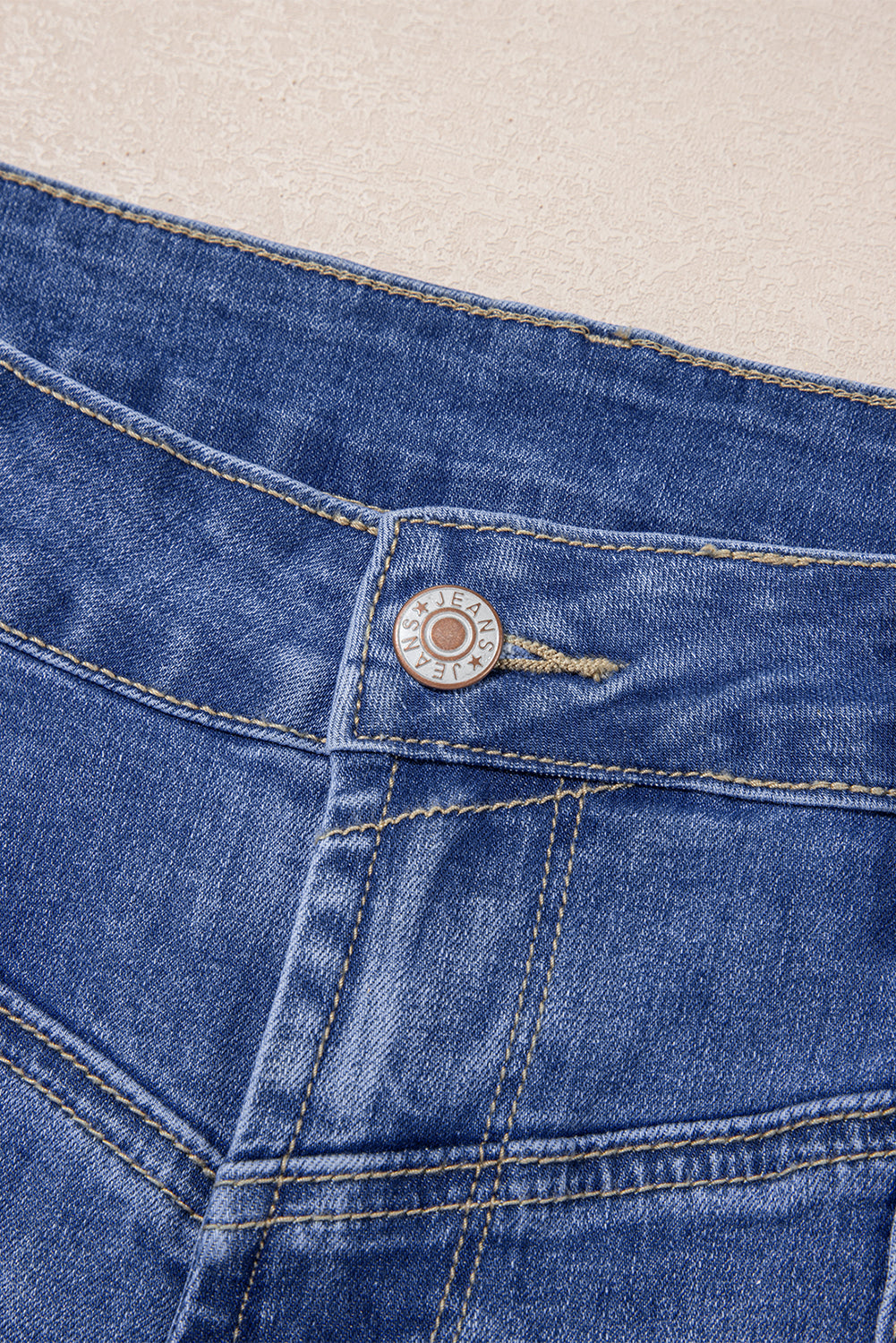 Blue Straight Cut High Rise Jeans