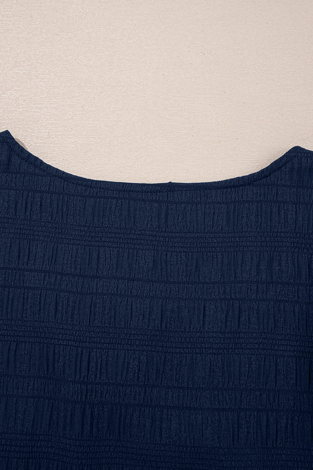 Dark Blue Textured Top and Shorts Set