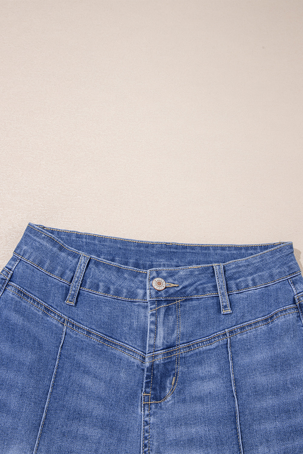 Blue Straight Cut High Rise Jeans