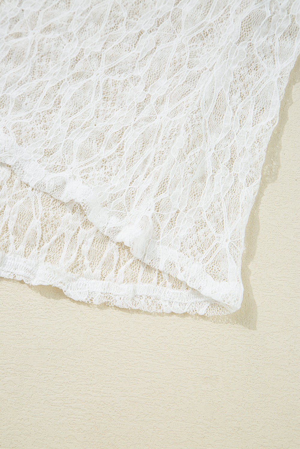 White Sheer Lace Bell Blouse