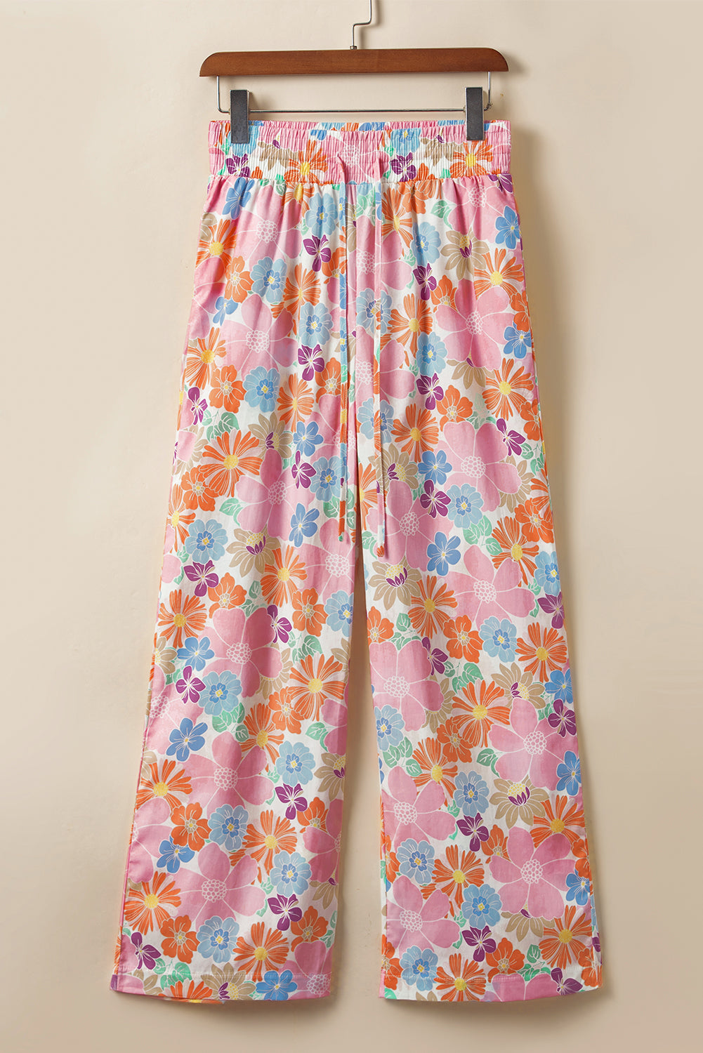 Pink Floral Loose Pants