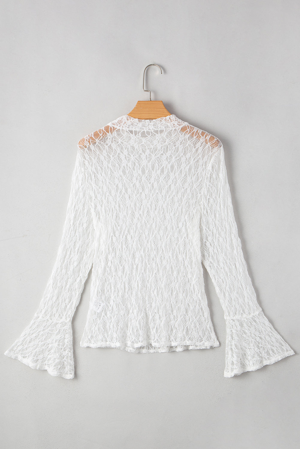 White Sheer Lace Bell Blouse