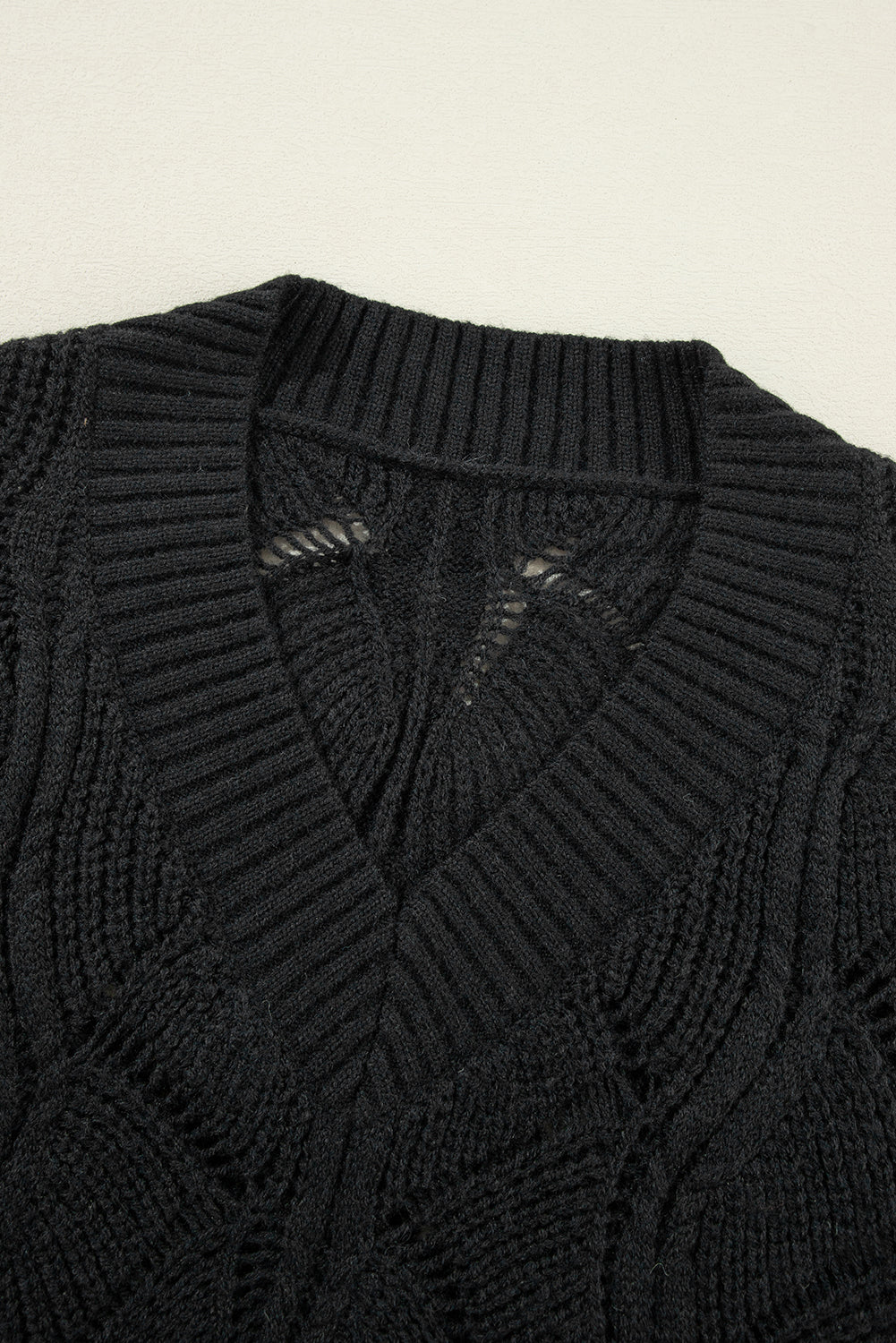 Black Drop Shoulder Knit Jersey