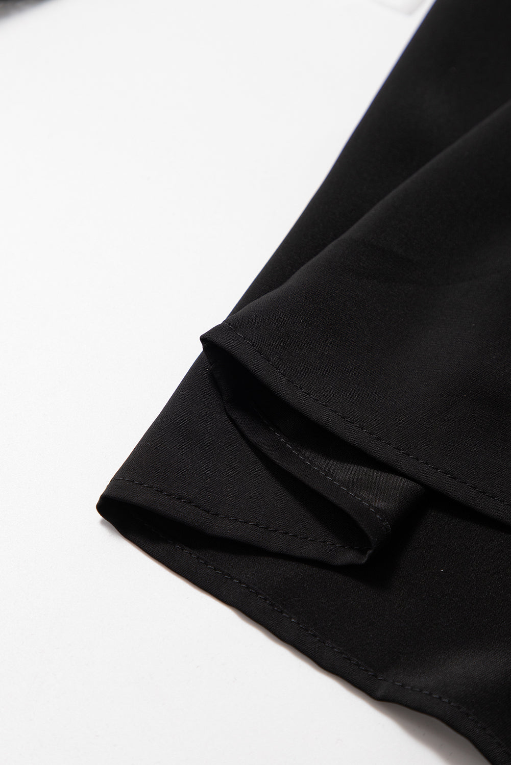 Black Keyhole Lace Sleeve Blouse