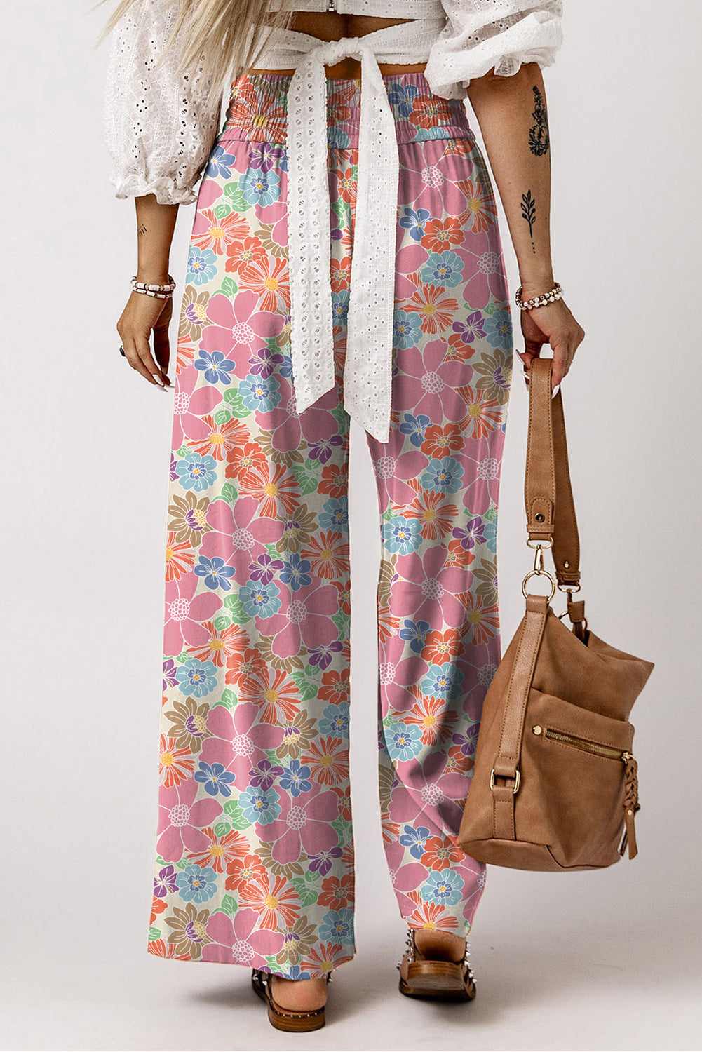Pink Floral Loose Pants