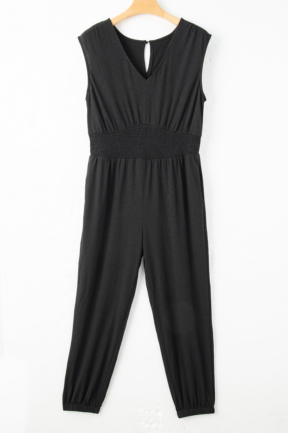 Black Plus Size V Neck Jumpsuit