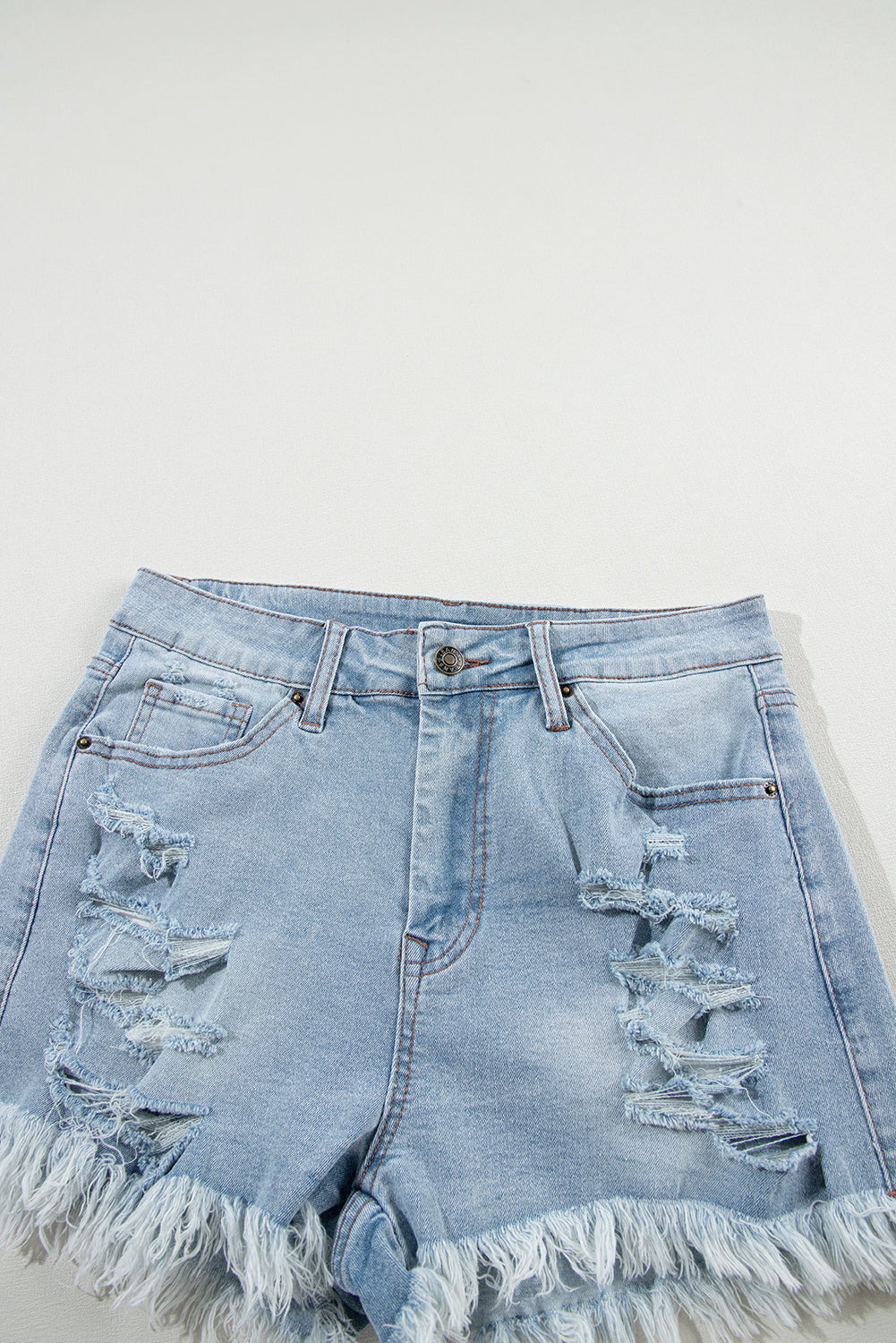 Light Blue High Waist Denim Shorts
