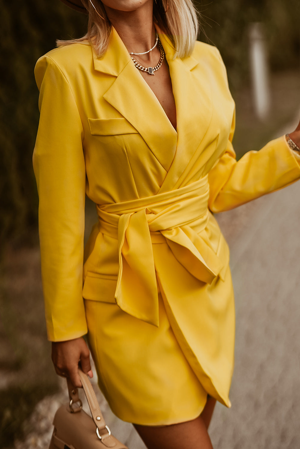 Mustard on sale blazer dress