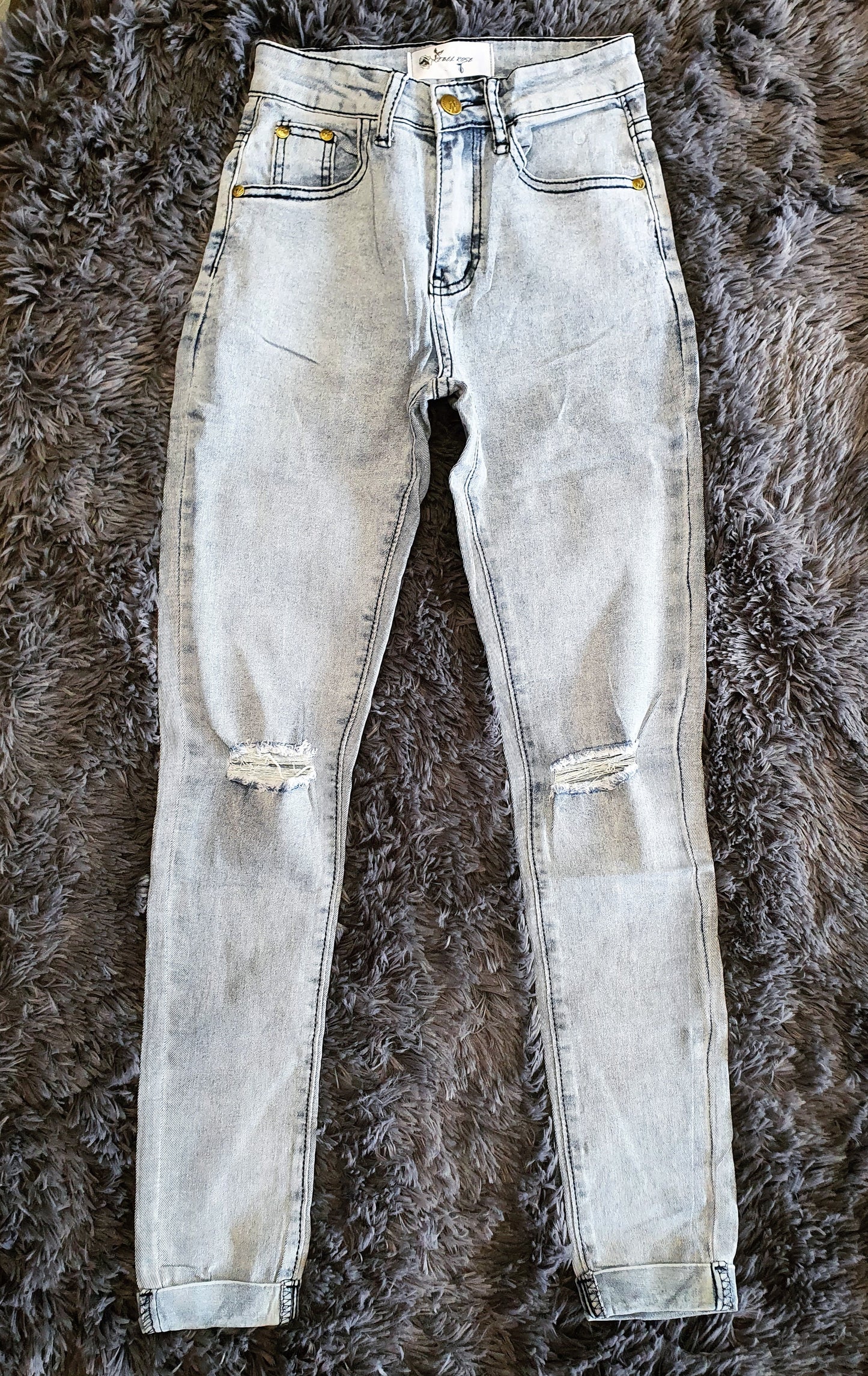 Blue/grey stretch jeans