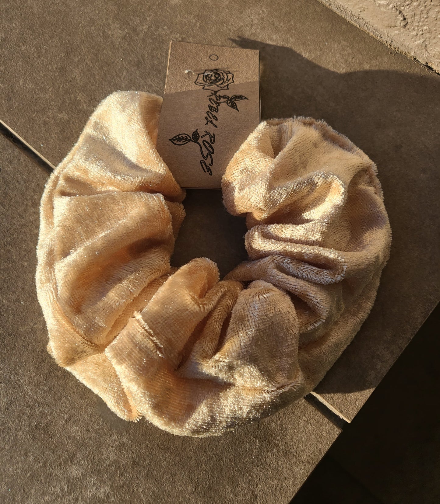 Gold velvet scrunchie