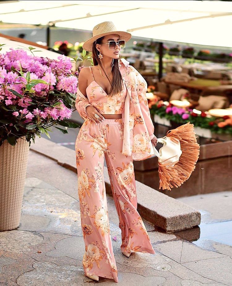 Pink floral 3 piece set