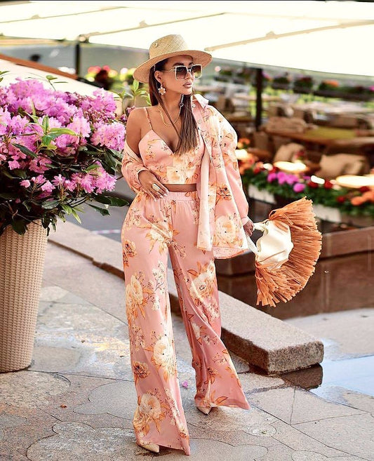 Pink floral 3 piece set