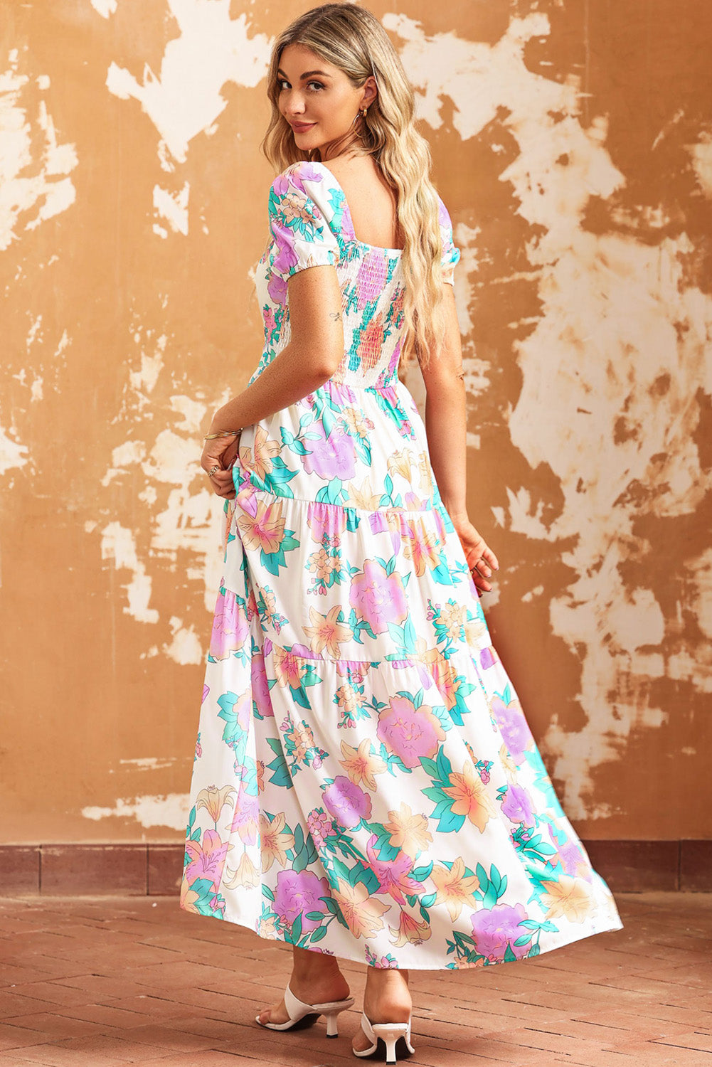 Multicolour Tiered Floral Maxi Dress