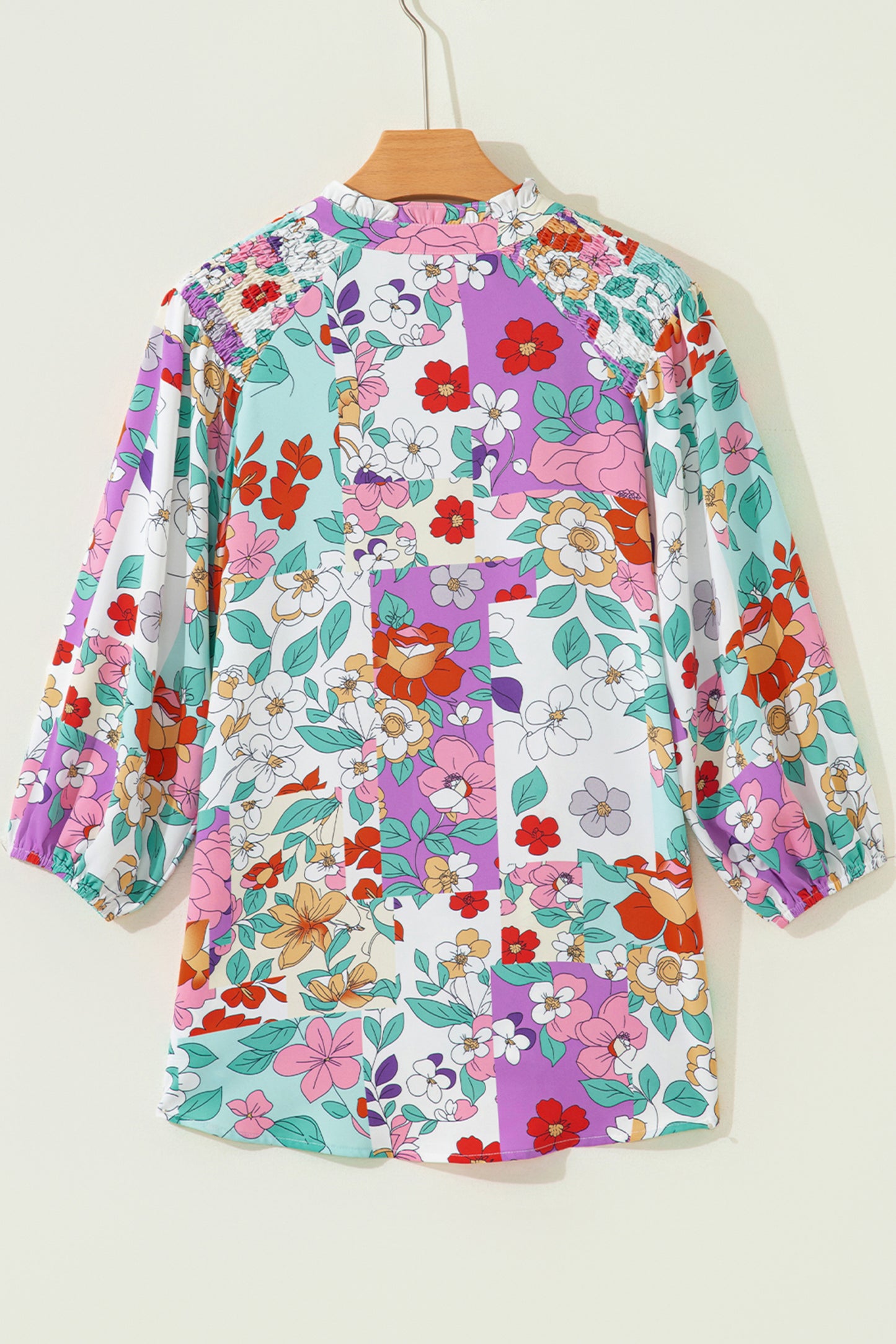 Pink Floral Print Long Sleeve Shirt